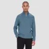 Reversible Pique/Fishermen Knit Quarter-Zip Pullover sold by Bugatchi