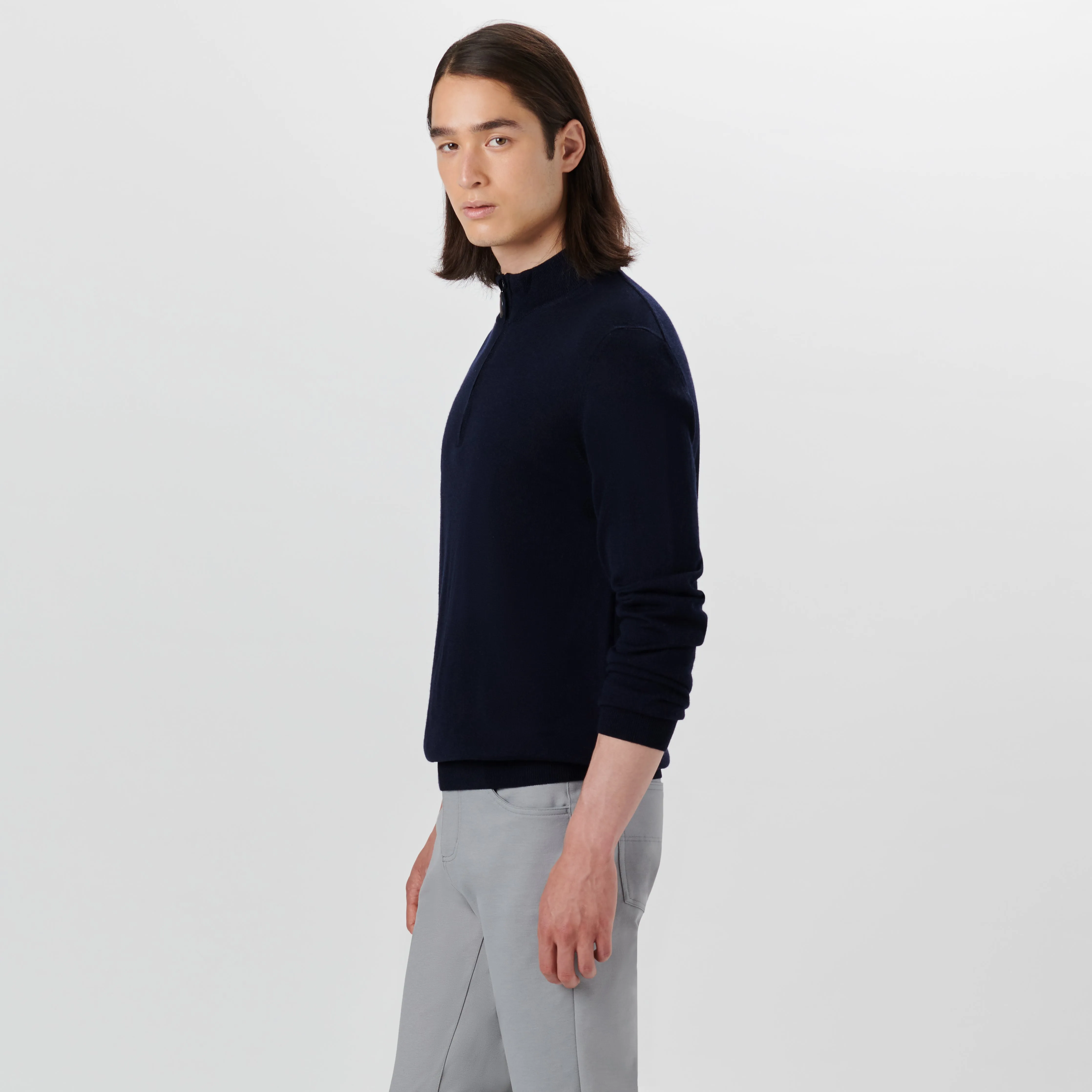 Super Merino Solid Quarter Zip Sweater sold by Bugatchi product image thumbnail 3