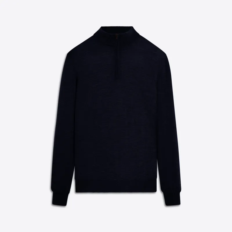Super Merino Solid Quarter Zip Sweater sold by Bugatchi