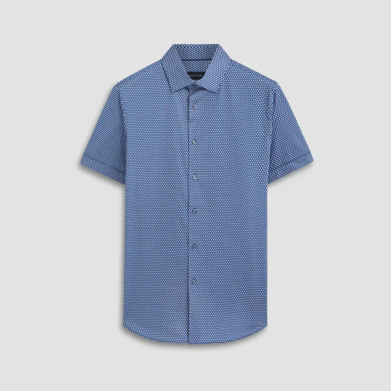 Miles Polka Dot OoohCotton Short Sleeve Shirt sold by Bugatchi