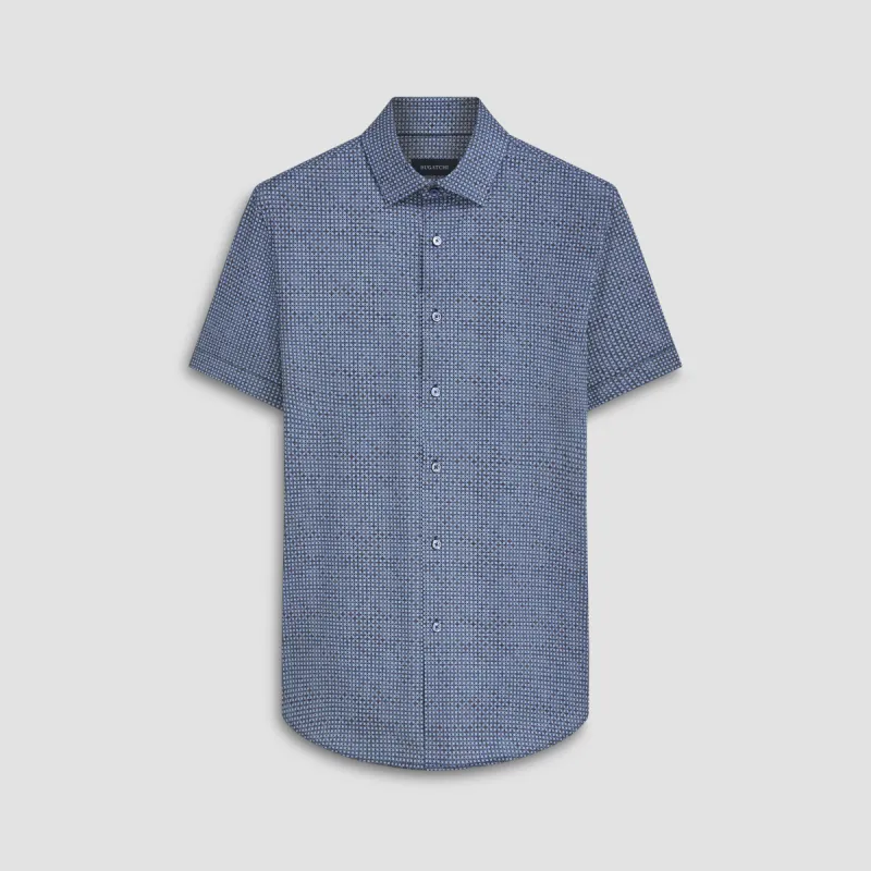 Miles Geometric OoohCotton Short Sleeve Shirt sold by Bugatchi