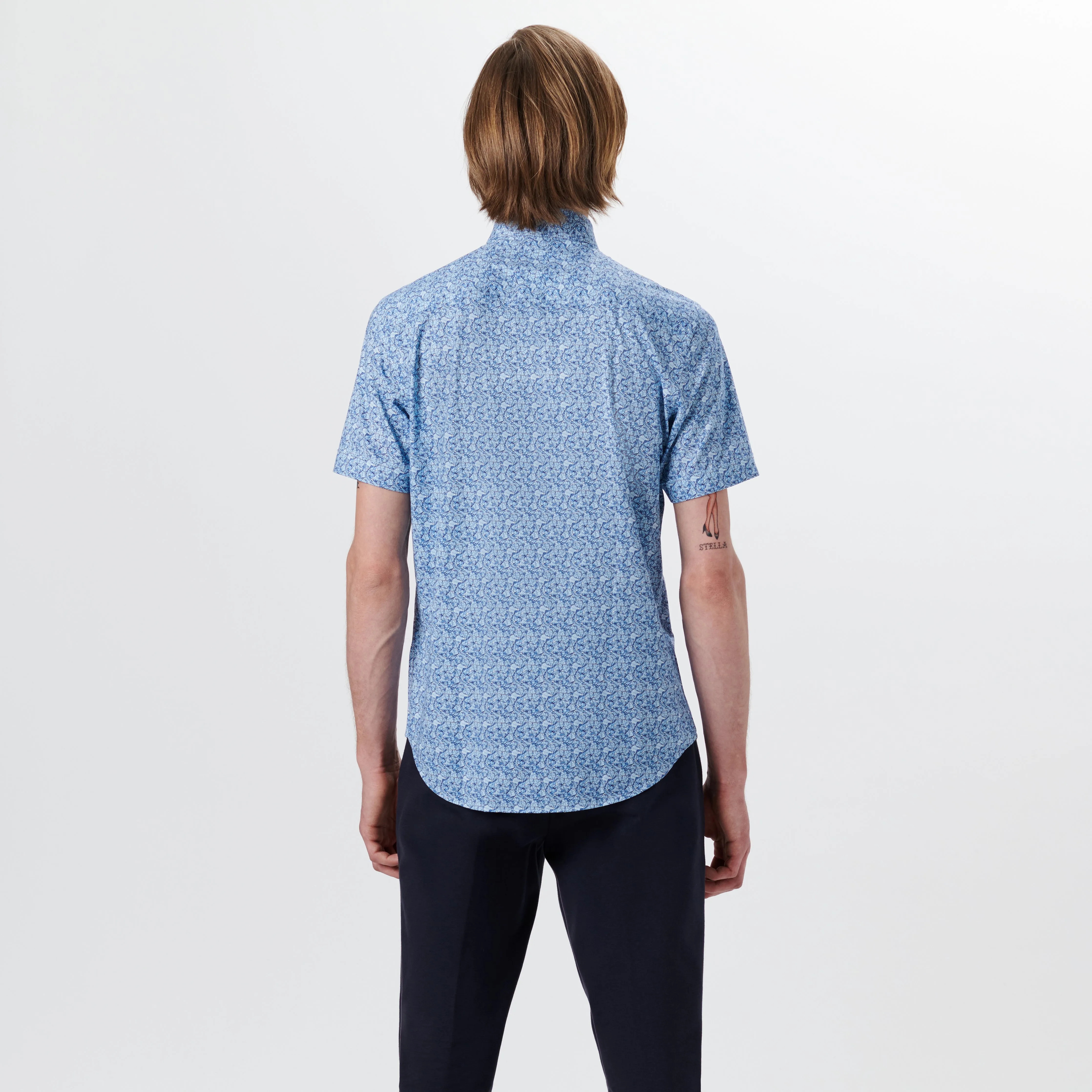 MILES Leaf Print OoohCotton Short Sleeve Shirt sold by Bugatchi product image thumbnail 4