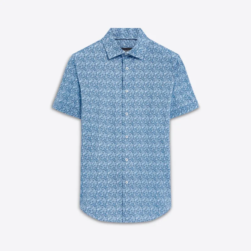 MILES Leaf Print OoohCotton Short Sleeve Shirt sold by Bugatchi