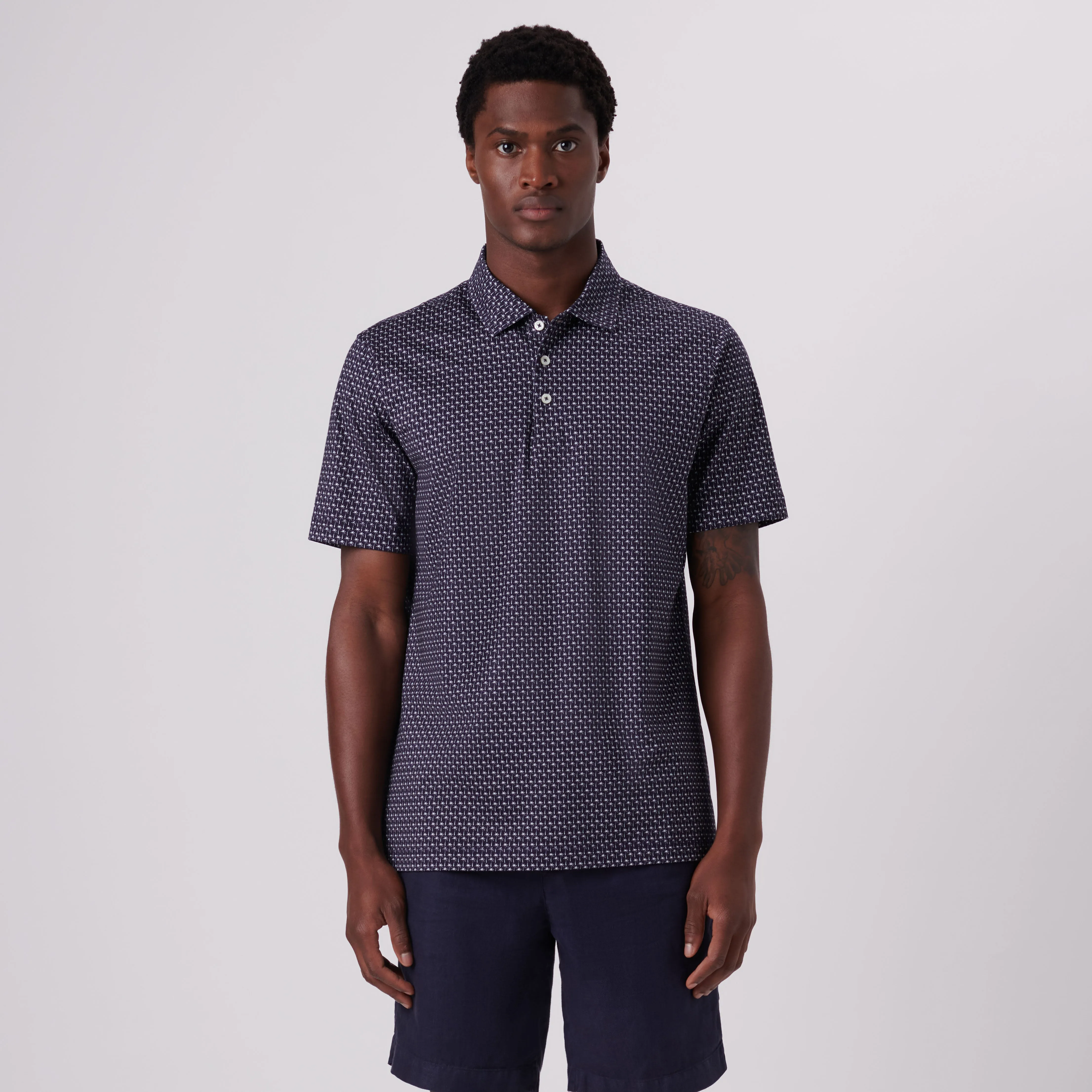 Victor Palm Trees Print OoohCotton Polo sold by Bugatchi product image thumbnail 2