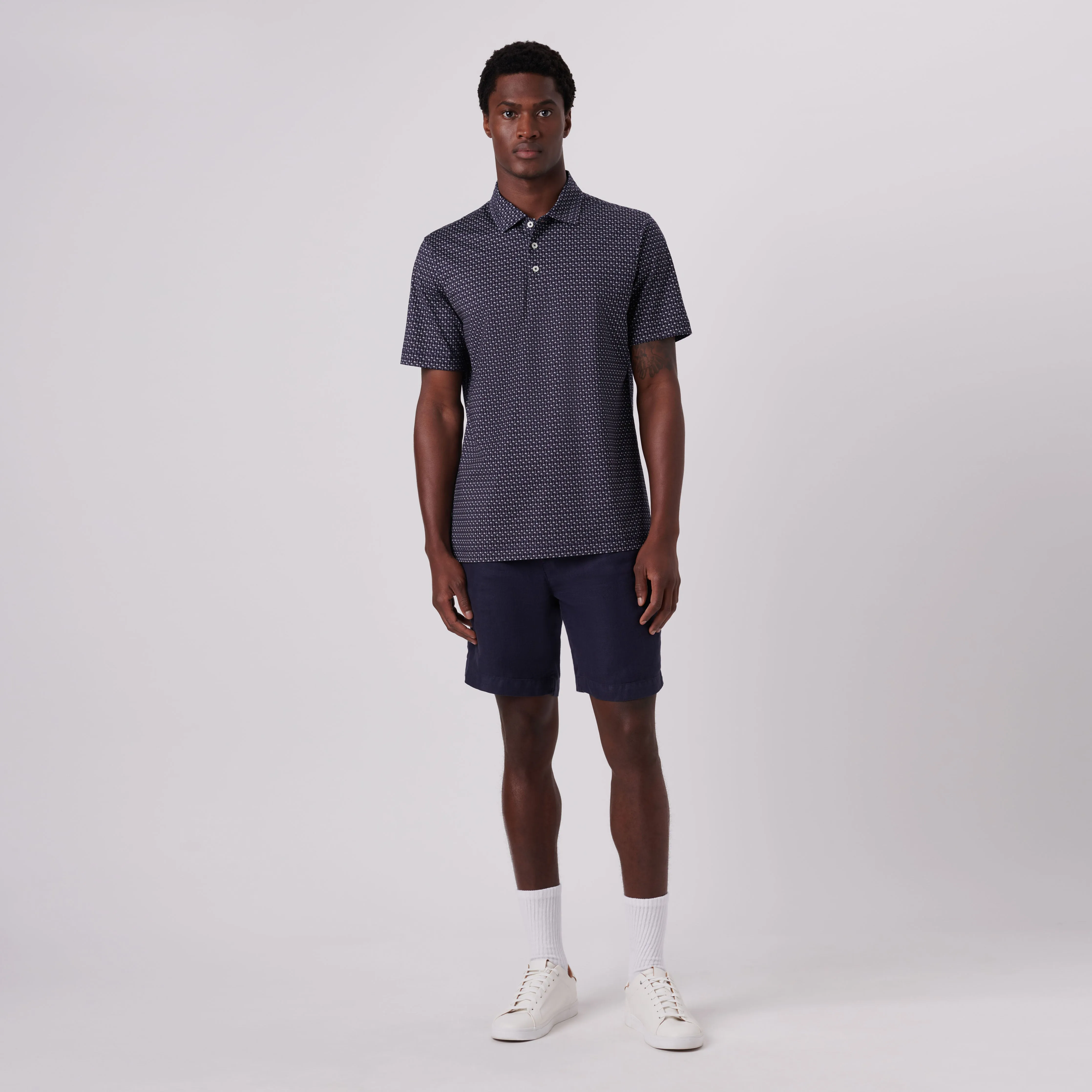 Victor Palm Trees Print OoohCotton Polo sold by Bugatchi product image thumbnail 5