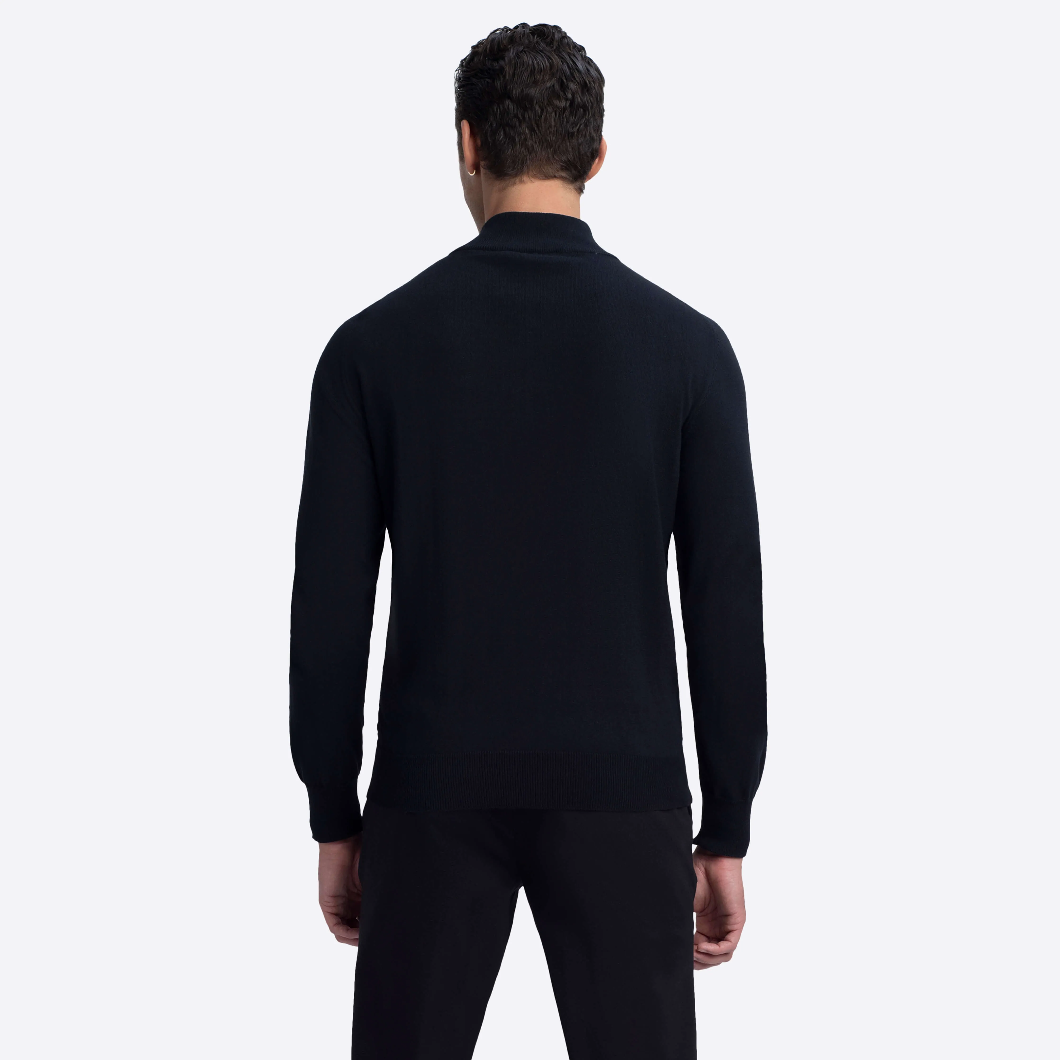Basketweave Quarter Zip Mock Neck Sweater sold by Bugatchi product image thumbnail 4