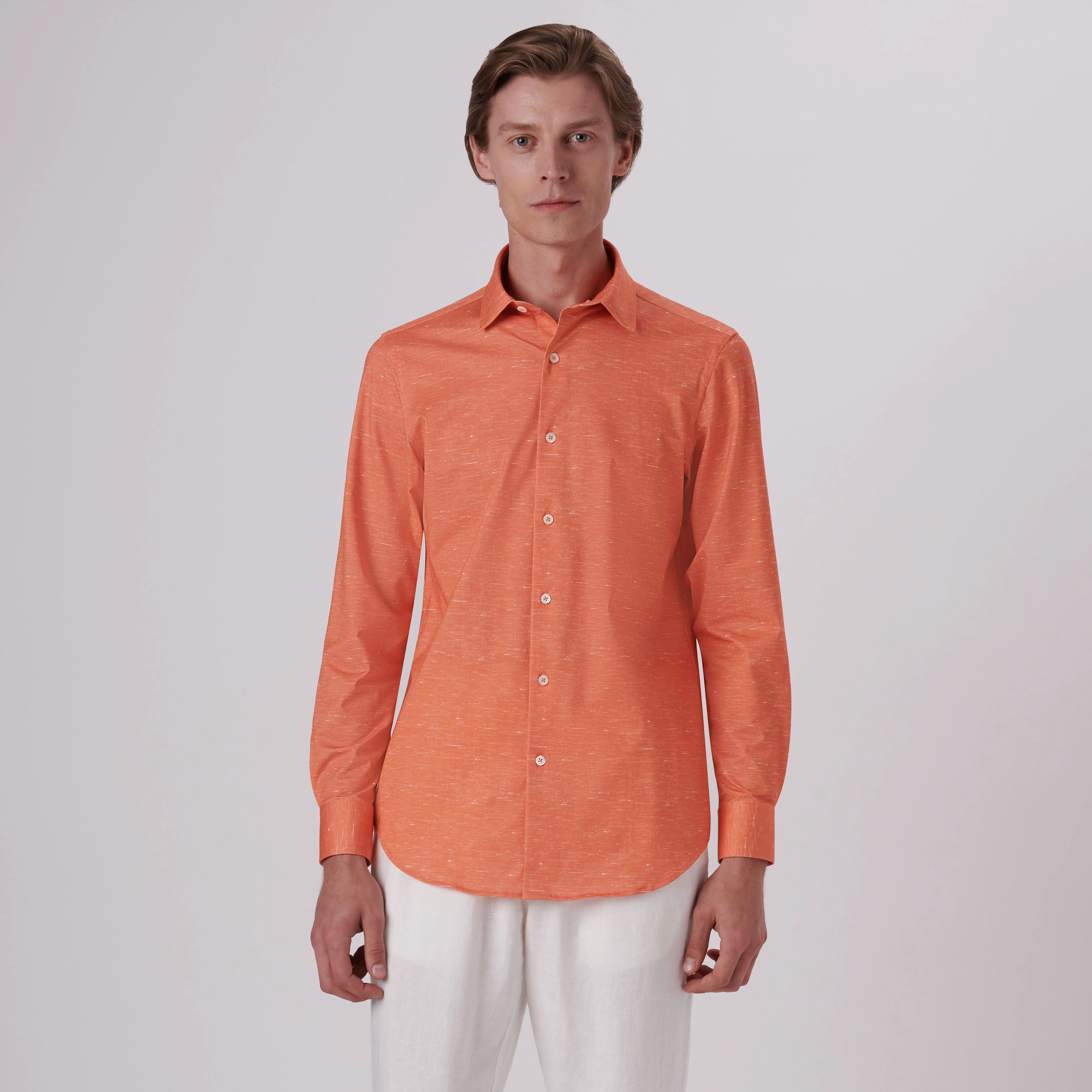 JAMES Heather Print OoohCotton Shirt sold by Bugatchi product image thumbnail 2