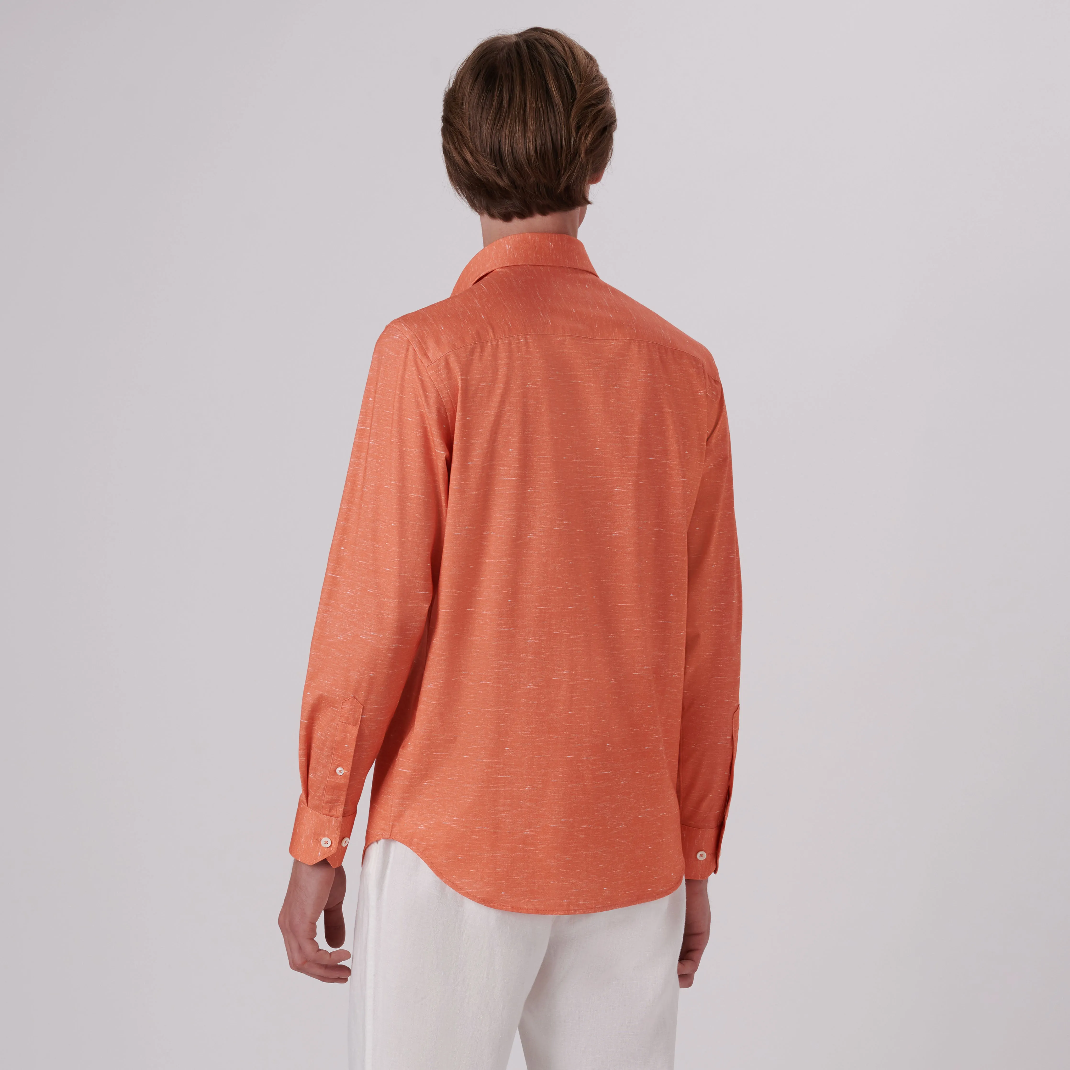 JAMES Heather Print OoohCotton Shirt sold by Bugatchi product image thumbnail 4