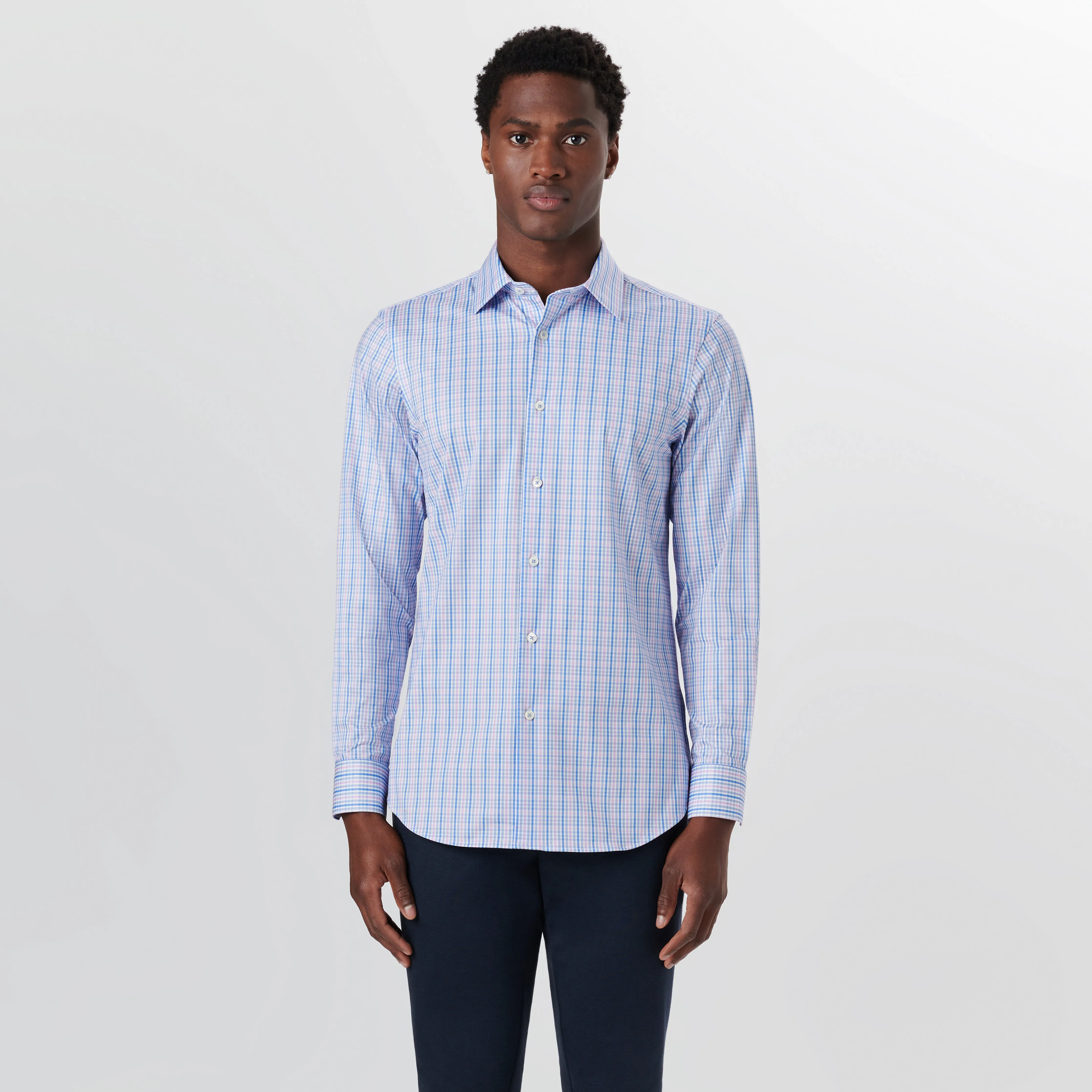 JAMES Mini Check OoohCotton Shirt sold by Bugatchi product image thumbnail 2