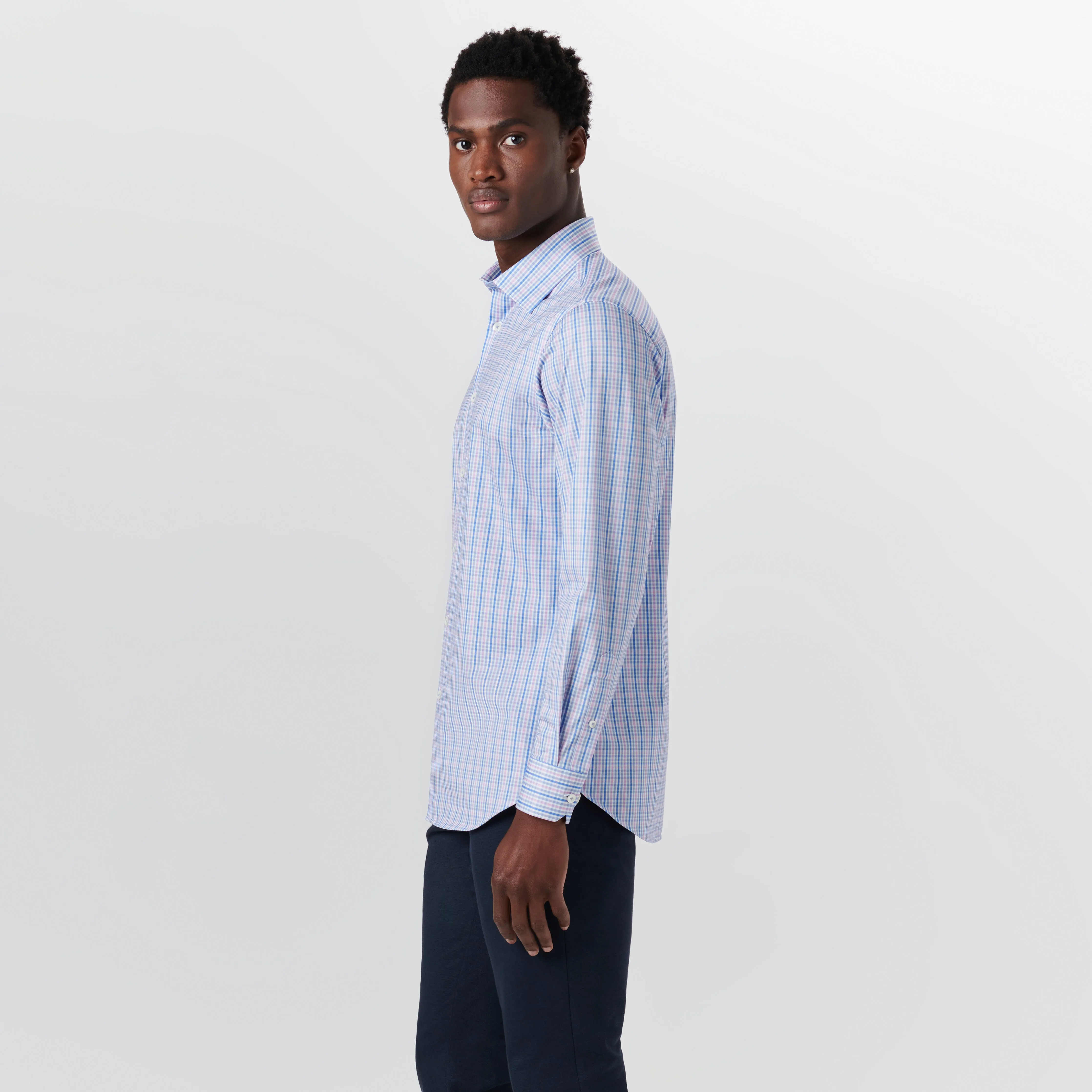 JAMES Mini Check OoohCotton Shirt sold by Bugatchi product image thumbnail 3