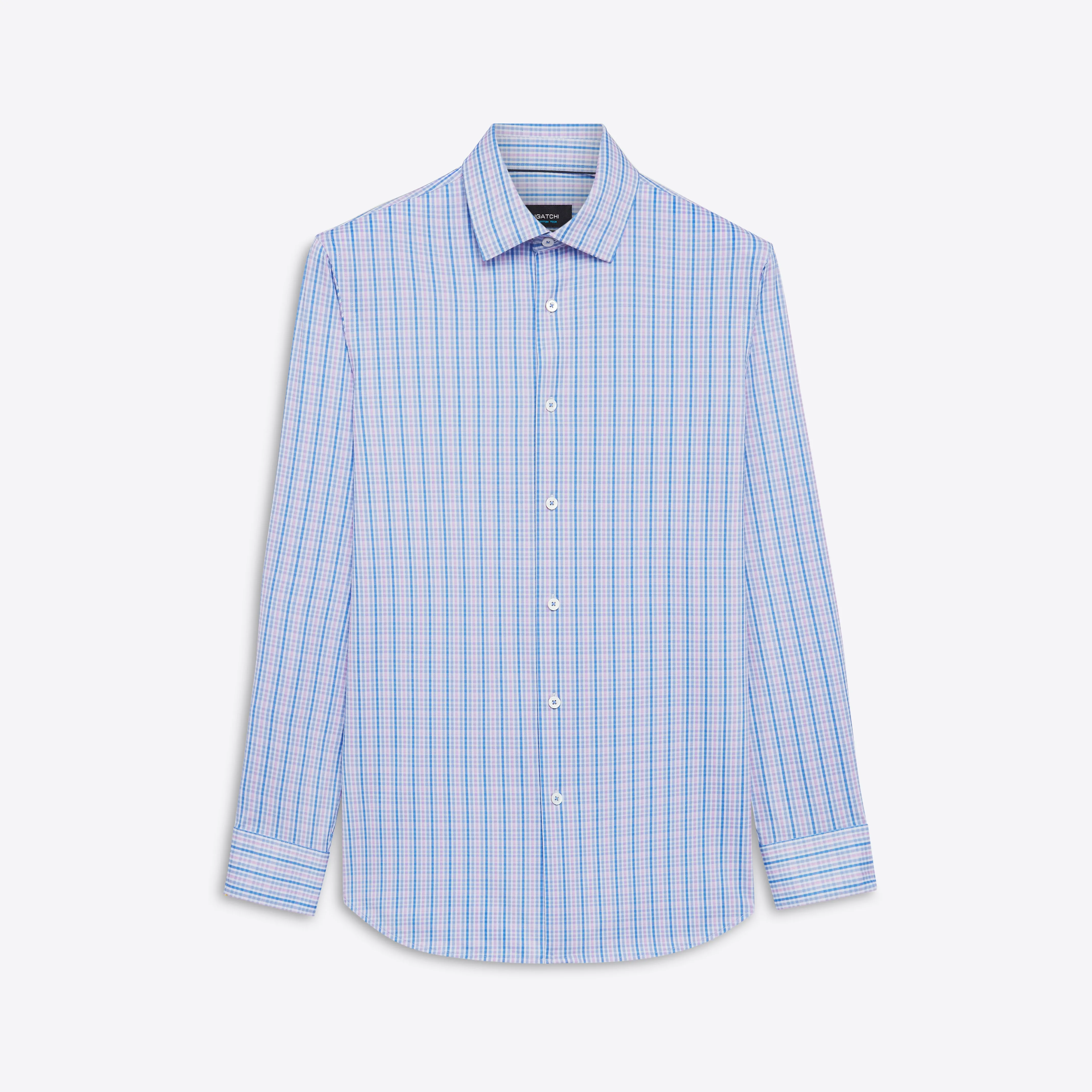 JAMES Mini Check OoohCotton Shirt sold by Bugatchi
