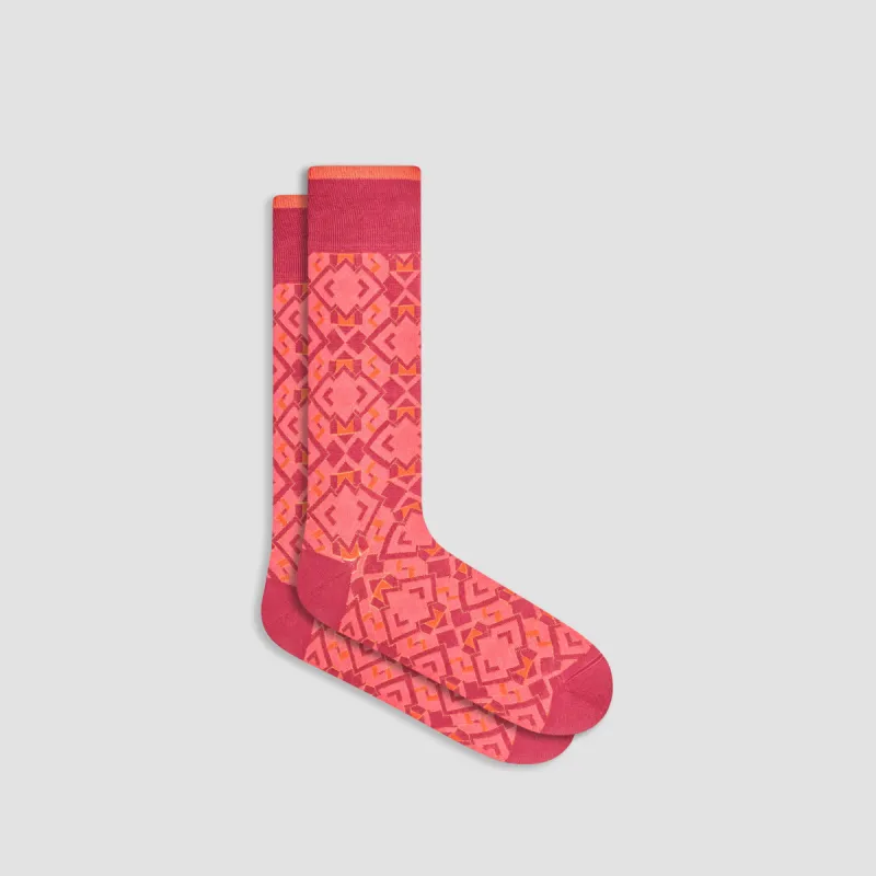 Geometric Mid-Calf Socks sold by Bugatchi