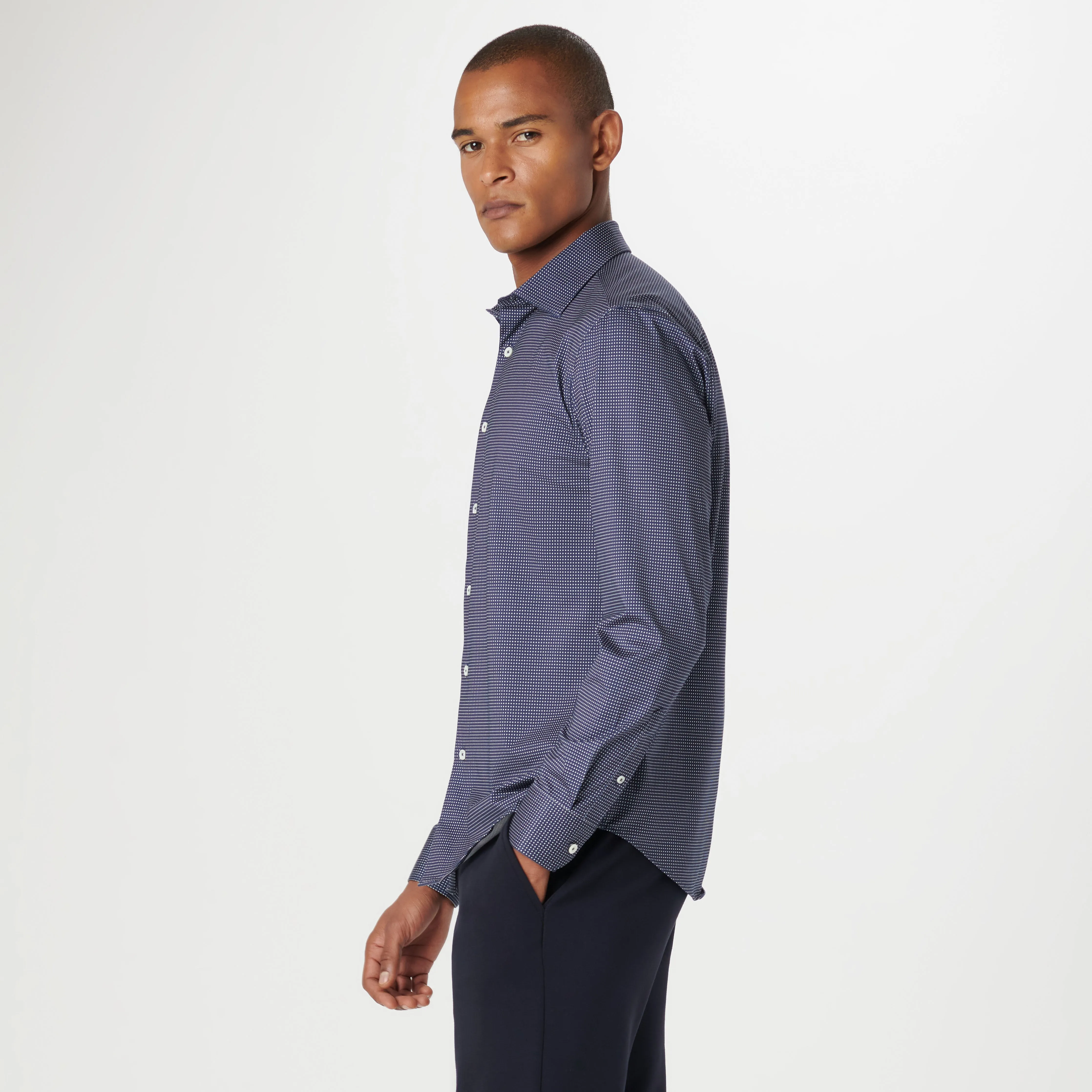 James Pin Dot OoohCotton Shirt sold by Bugatchi product image thumbnail 3