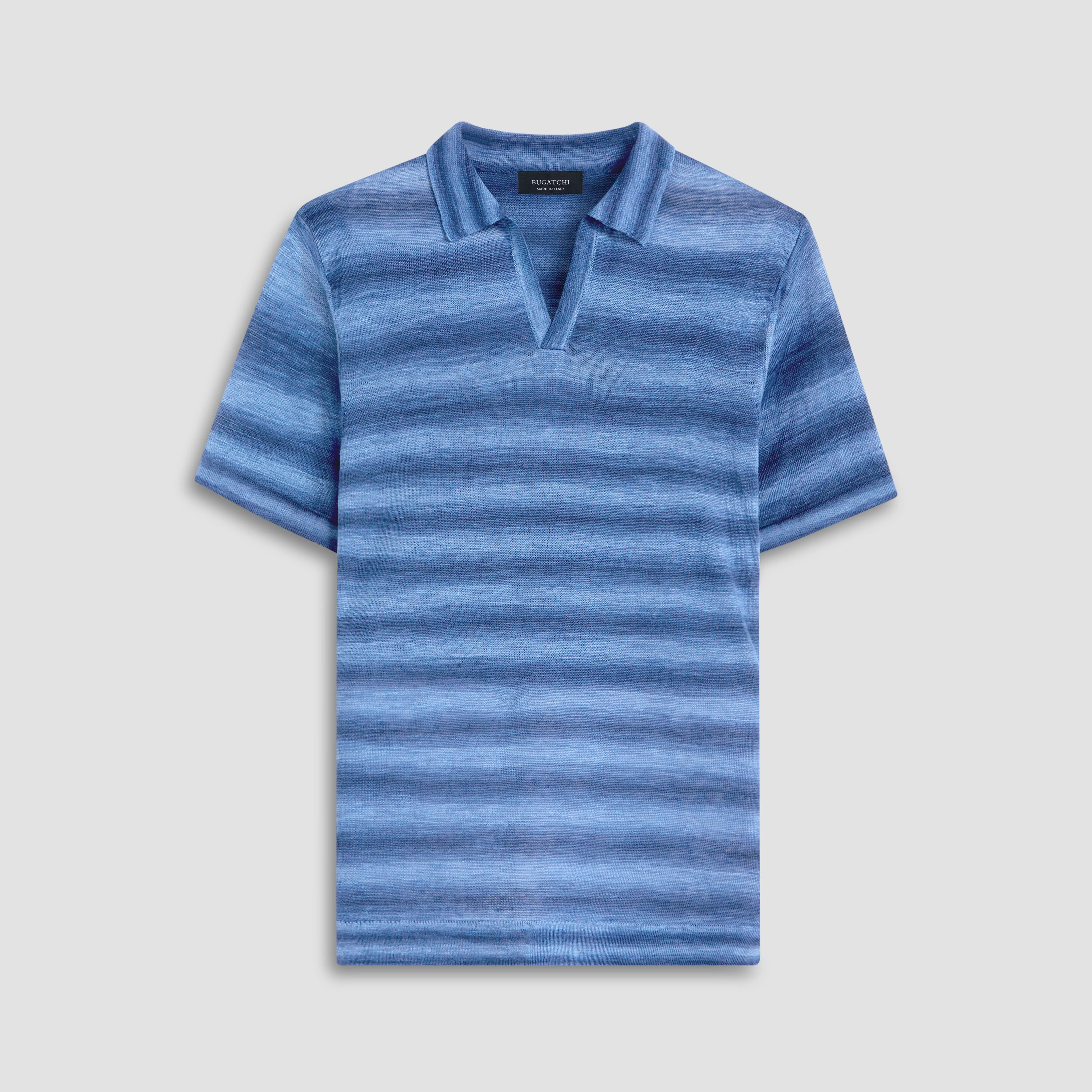 Heather Striped Short Sleeved Johnny Sweater sold by Bugatchi