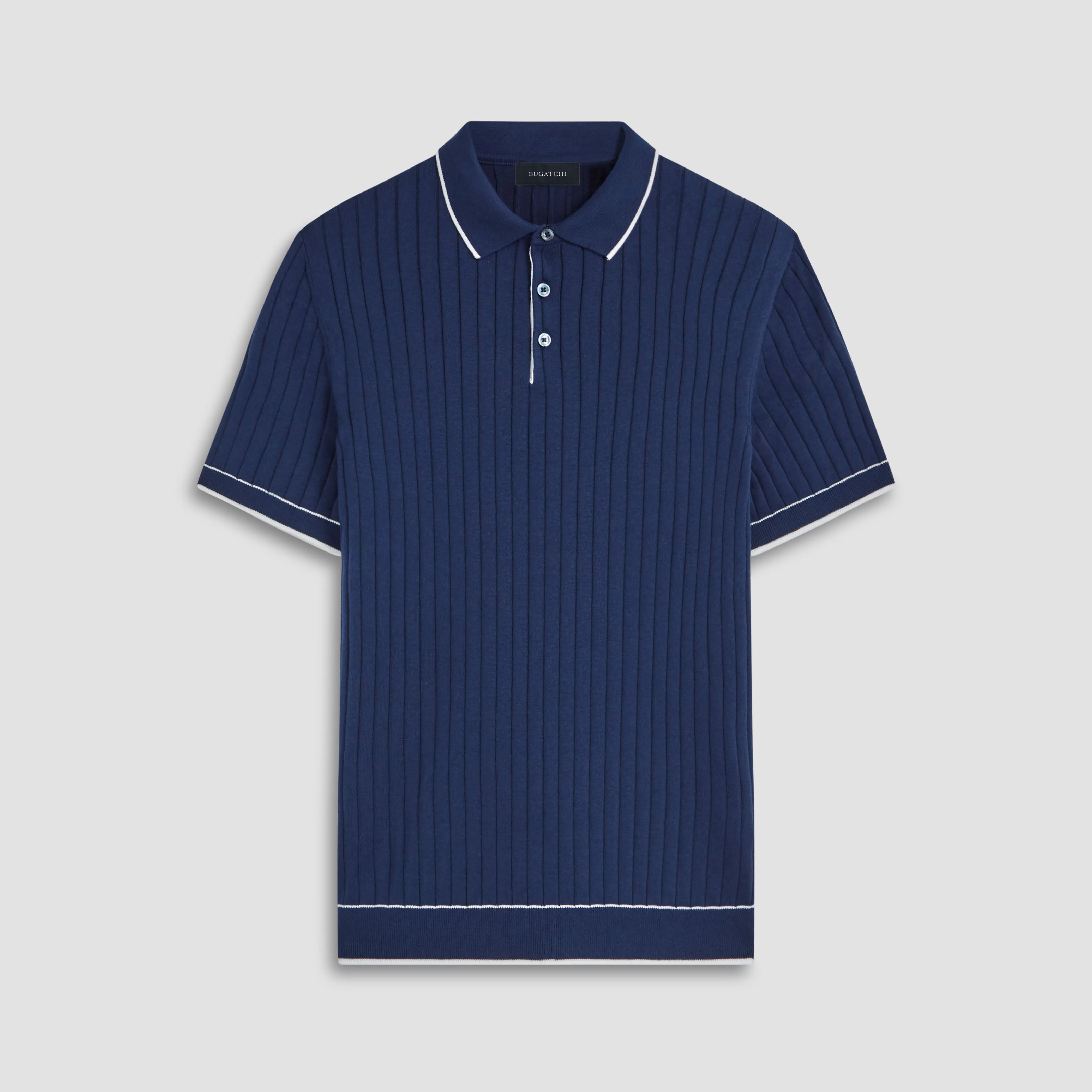 Rib Stitch Short Sleeve Polo Sweater sold by Bugatchi