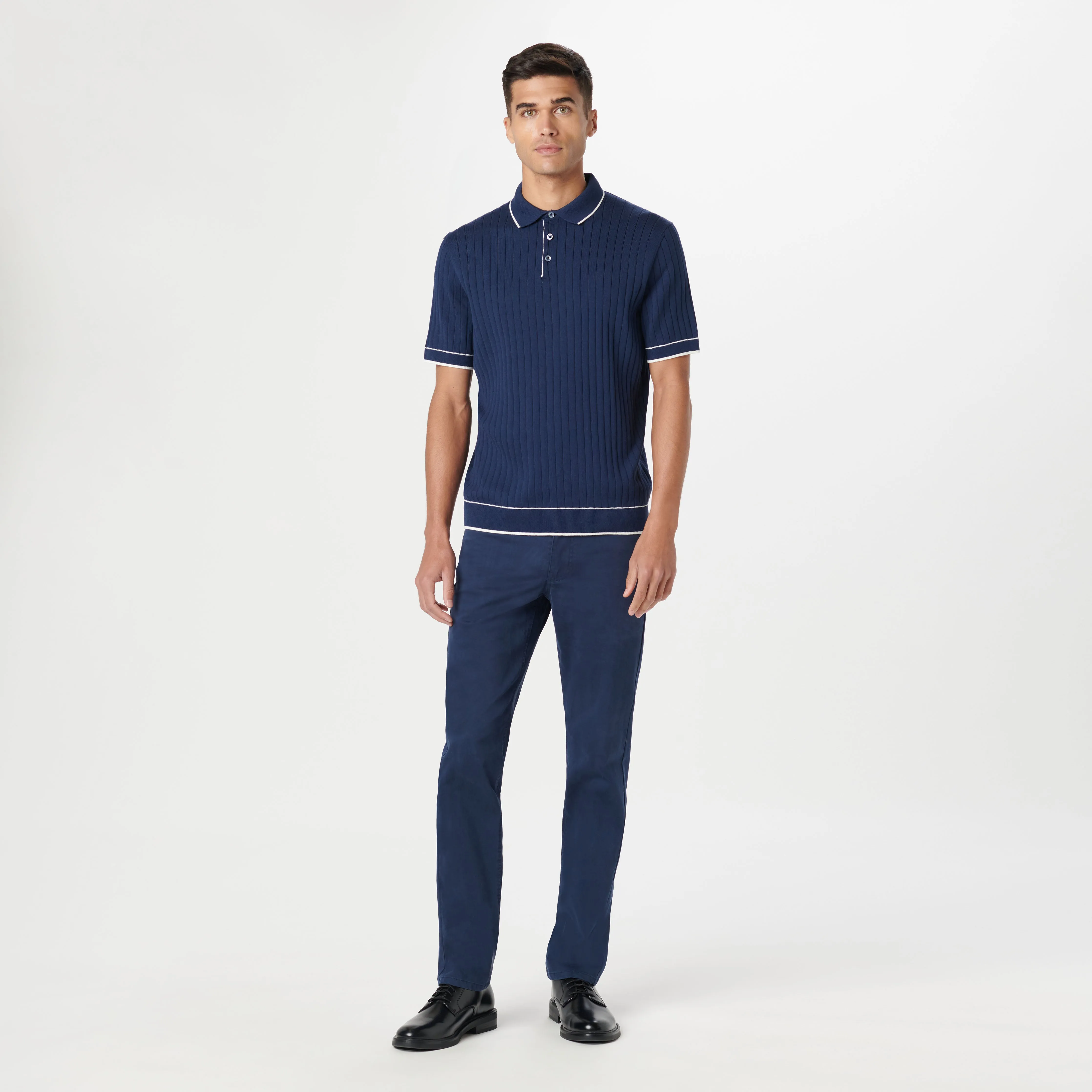 Rib Stitch Short Sleeve Polo Sweater sold by Bugatchi product image thumbnail 5