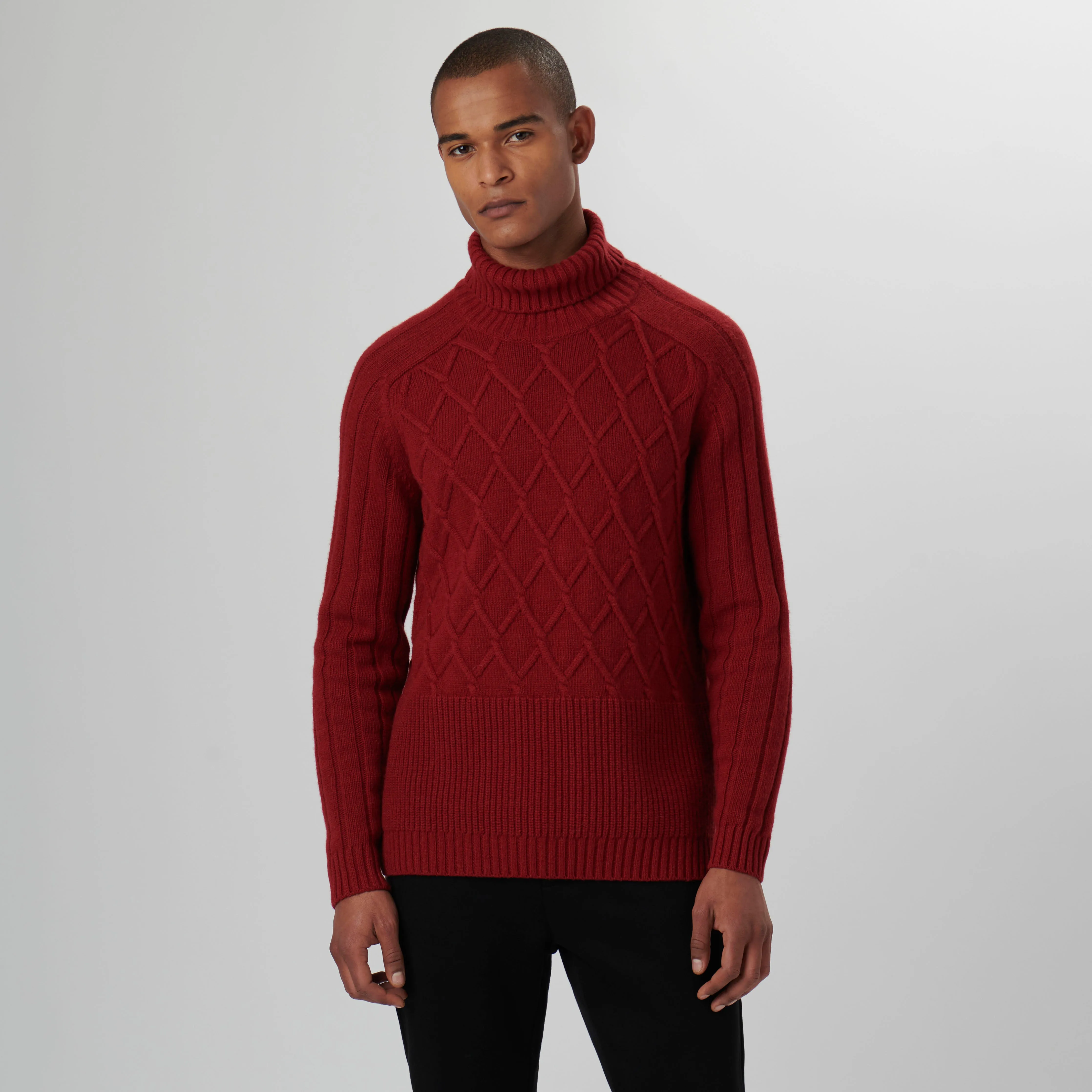 Diamond Stitch Turtleneck Sweater sold by Bugatchi product image thumbnail 3