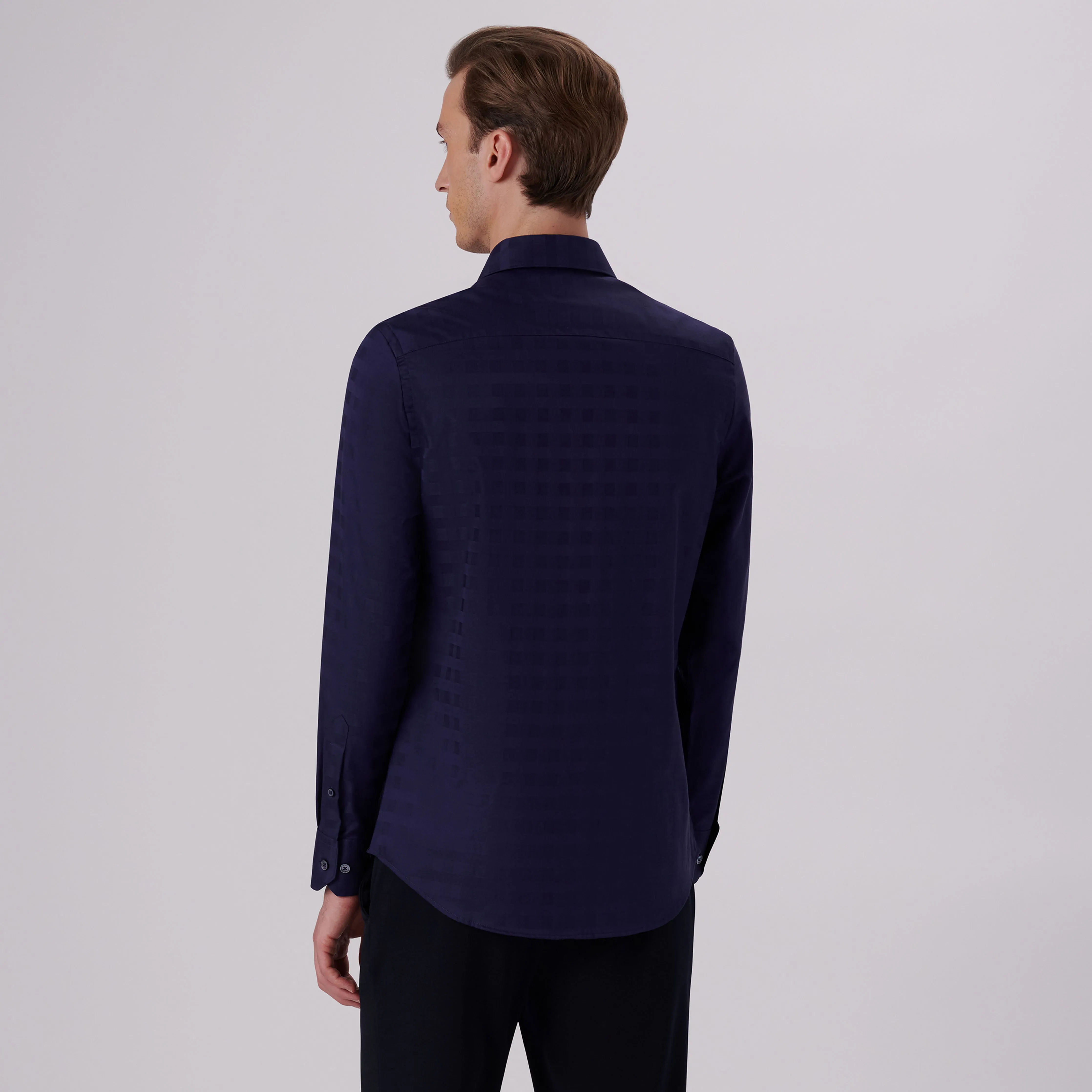 Julian Tonal Check Jacquard Shirt sold by Bugatchi product image thumbnail 4