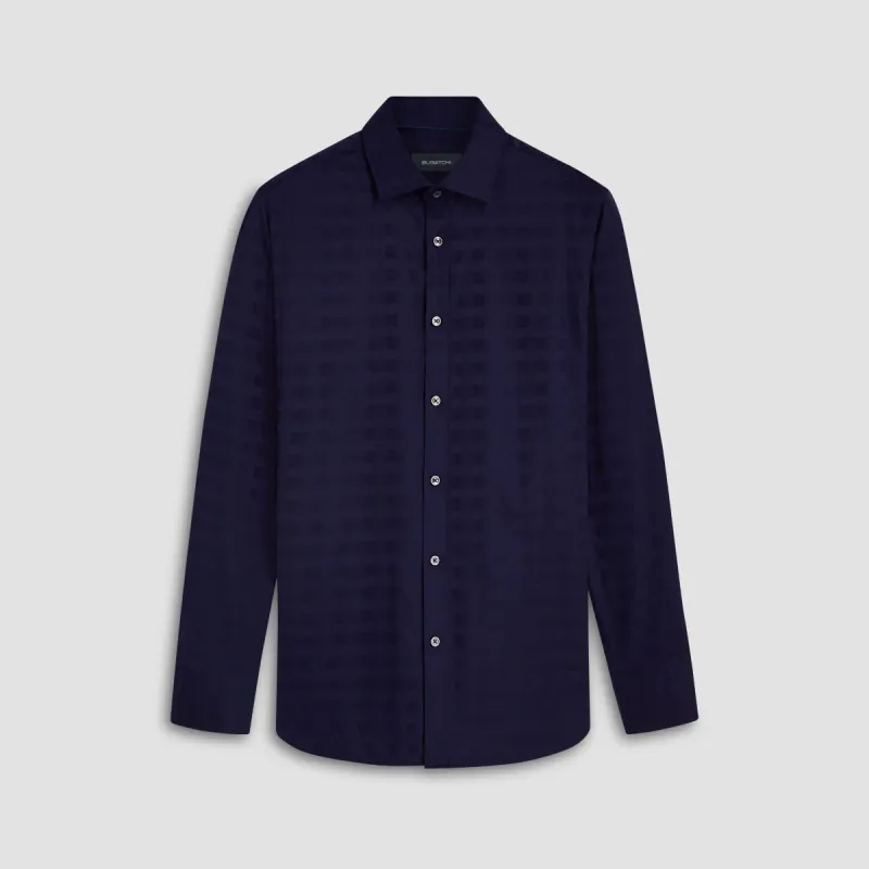 Julian Tonal Check Jacquard Shirt made by Bugatchi