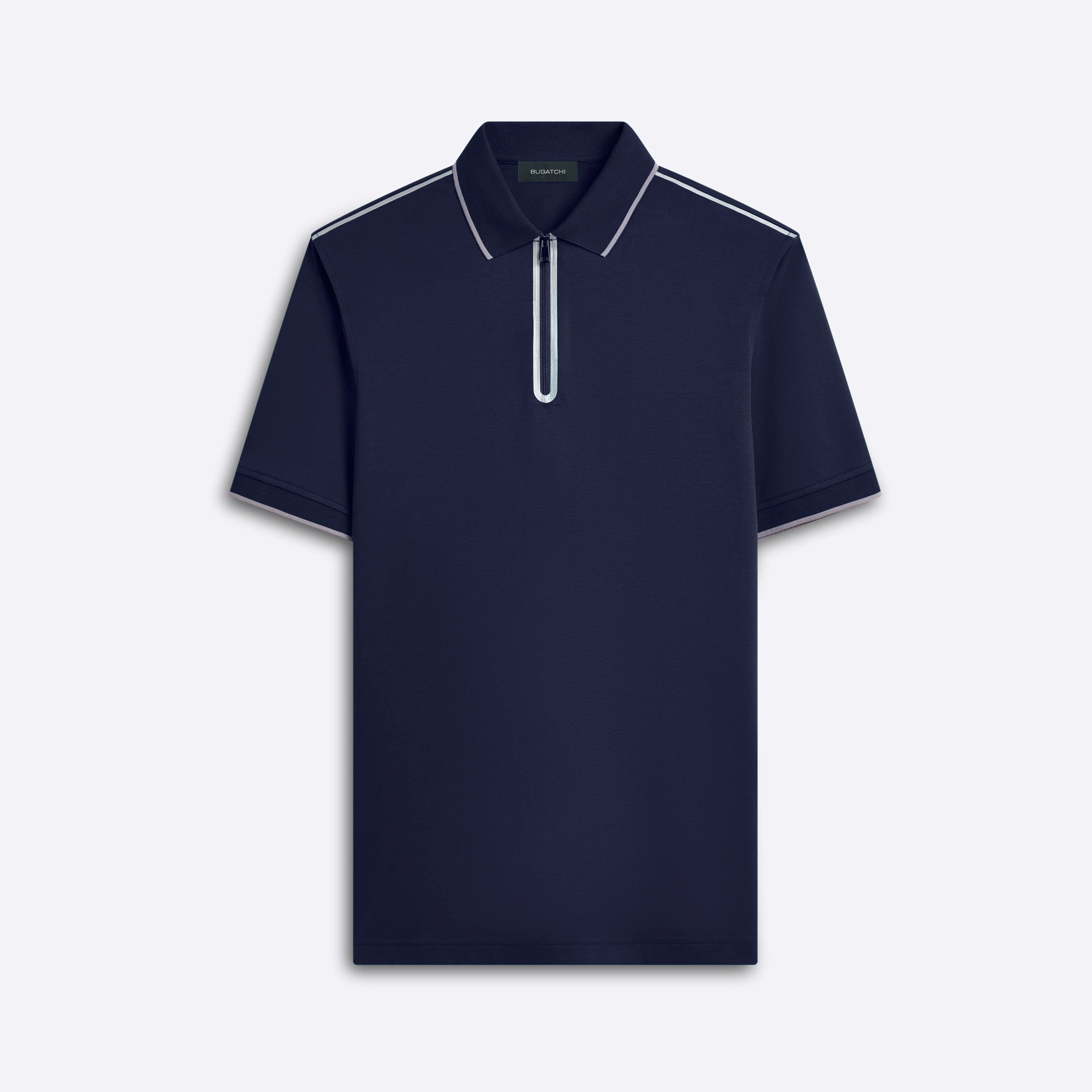 Short Sleeve Quarter Zip Polo sold by Bugatchi