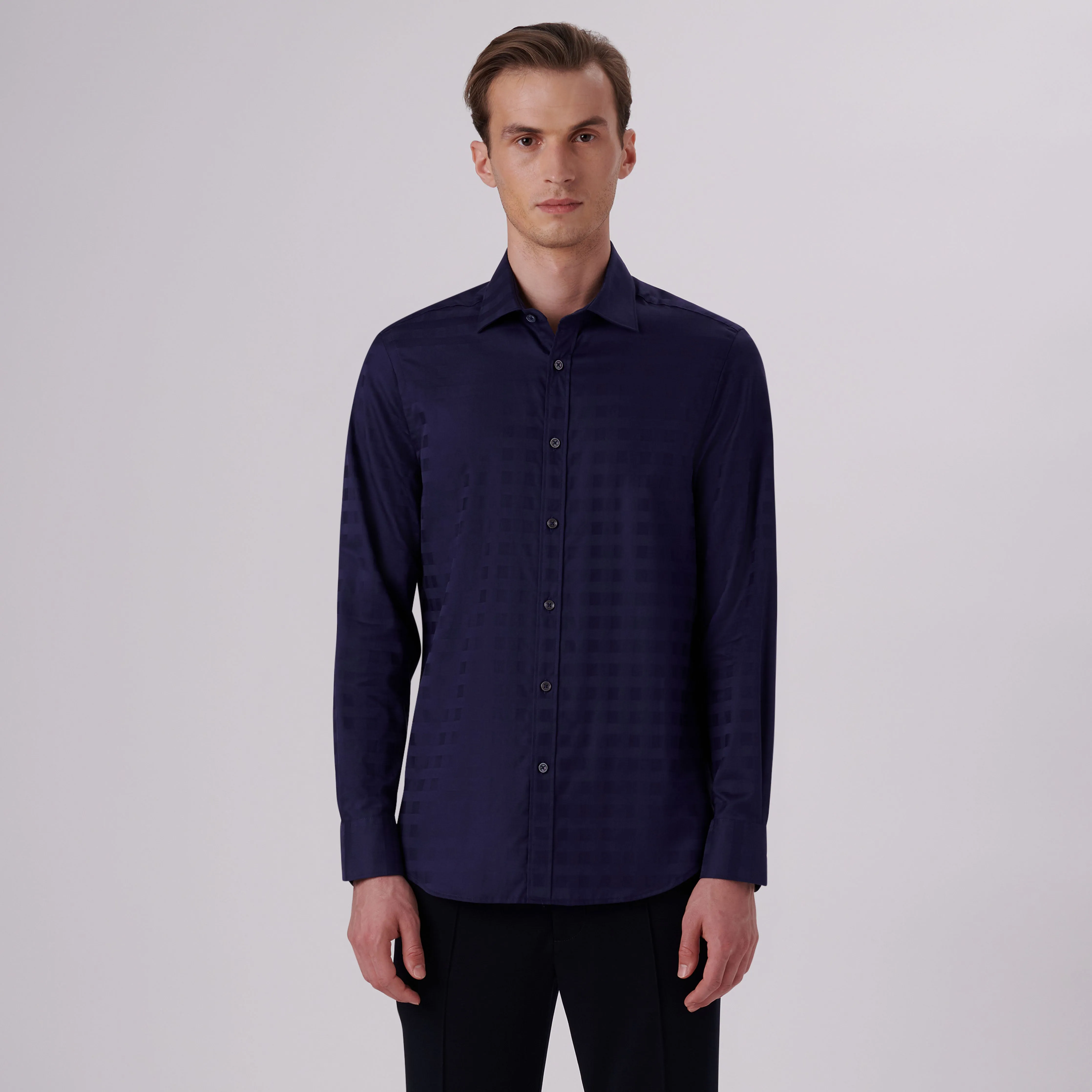 Julian Tonal Check Jacquard Shirt sold by Bugatchi product image thumbnail 2