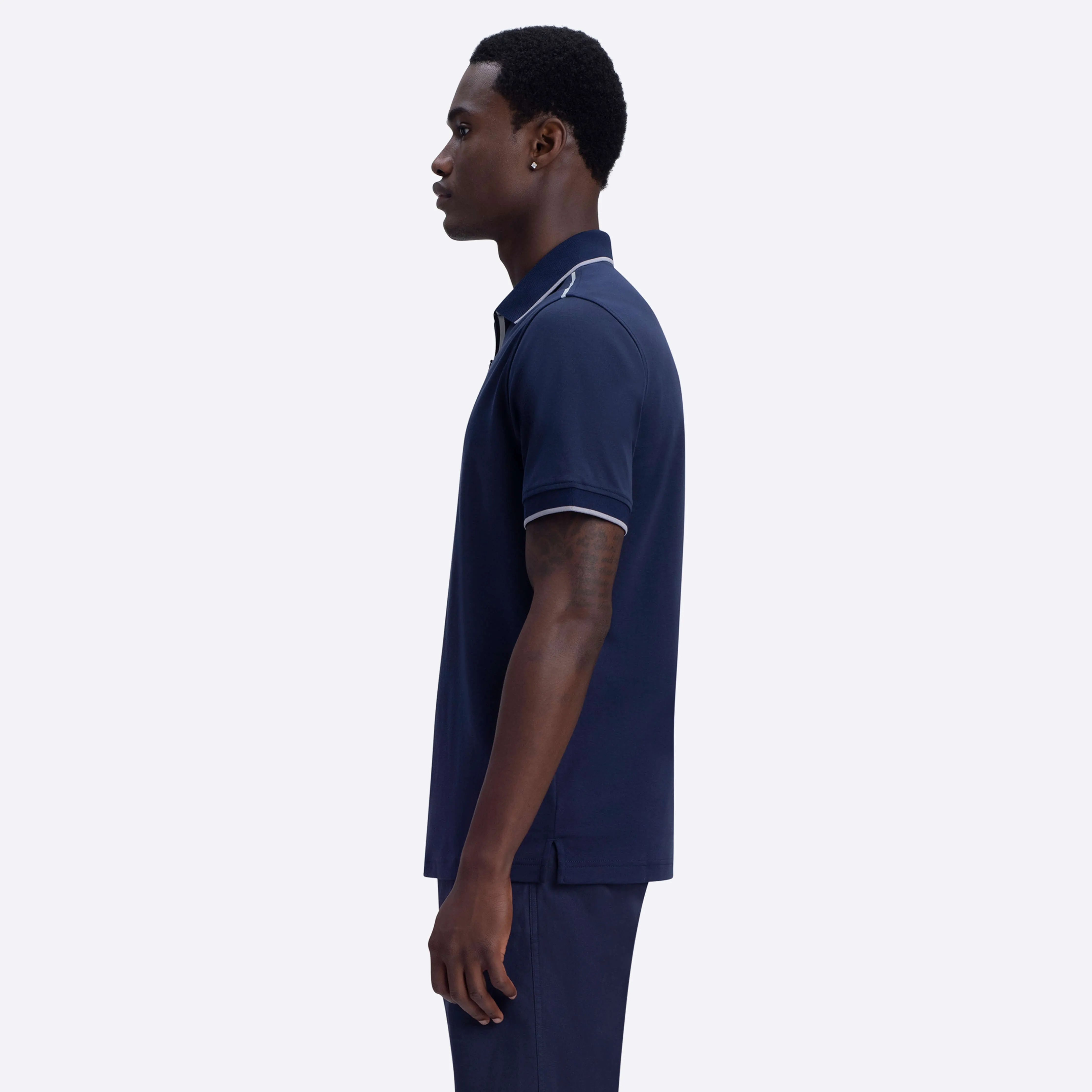 Short Sleeve Quarter Zip Polo sold by Bugatchi product image thumbnail 3