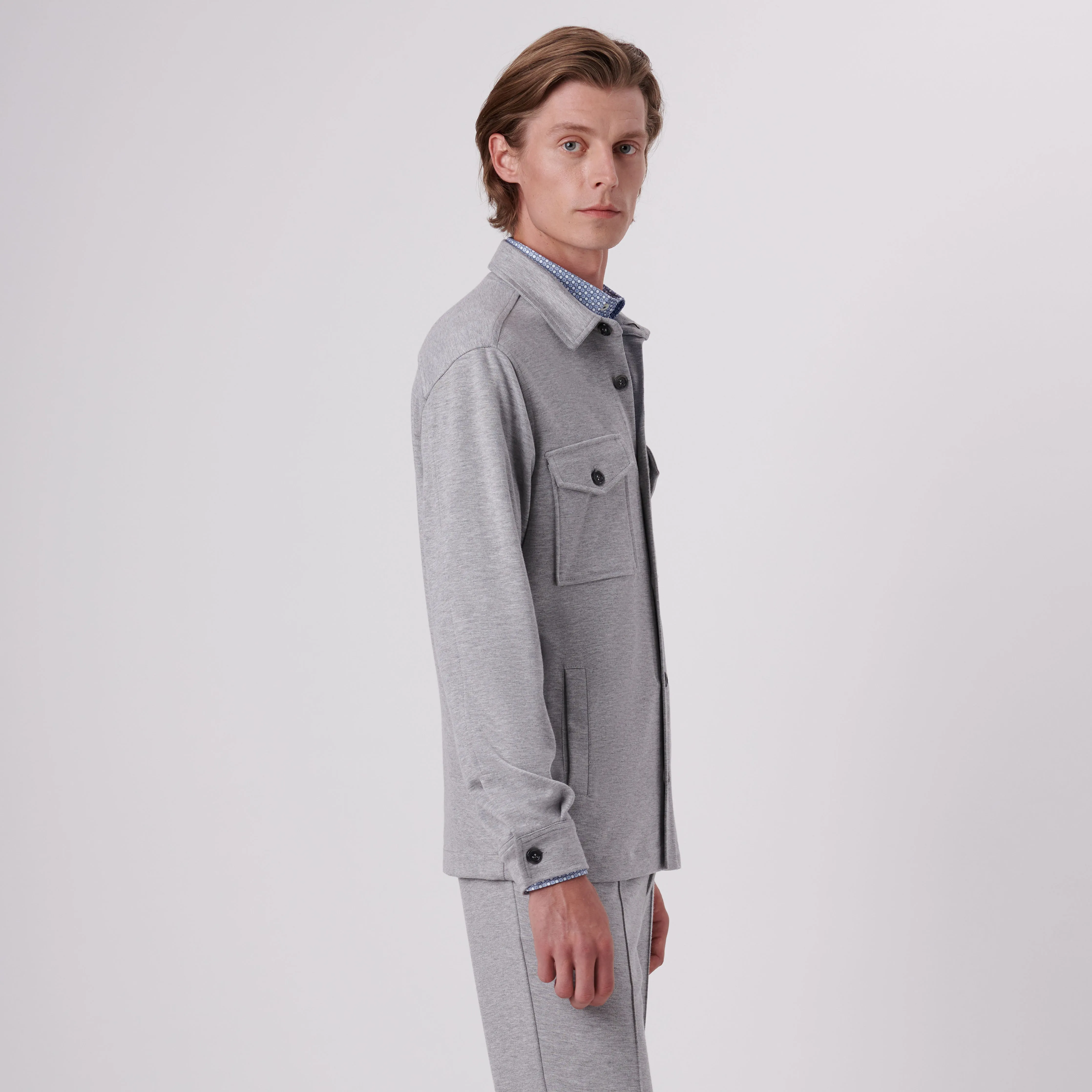 Knit Shirt Jacket sold by Bugatchi product image thumbnail 3