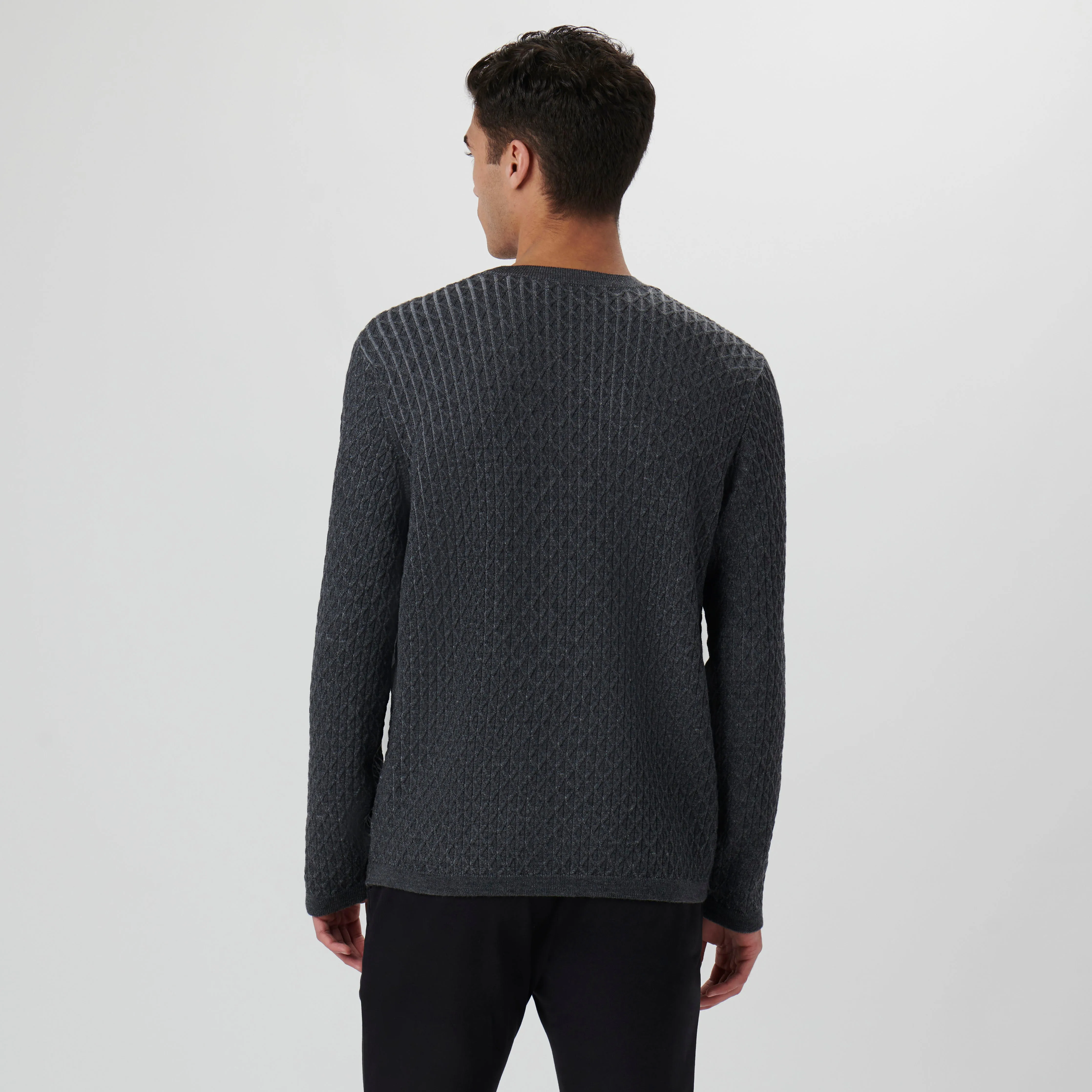 Diamond Stitch Crew Neck Sweater sold by Bugatchi product image thumbnail 4