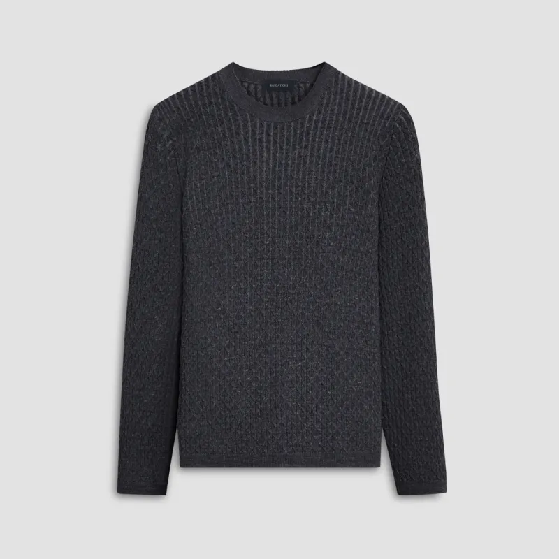Diamond Stitch Crew Neck Sweater sold by Bugatchi