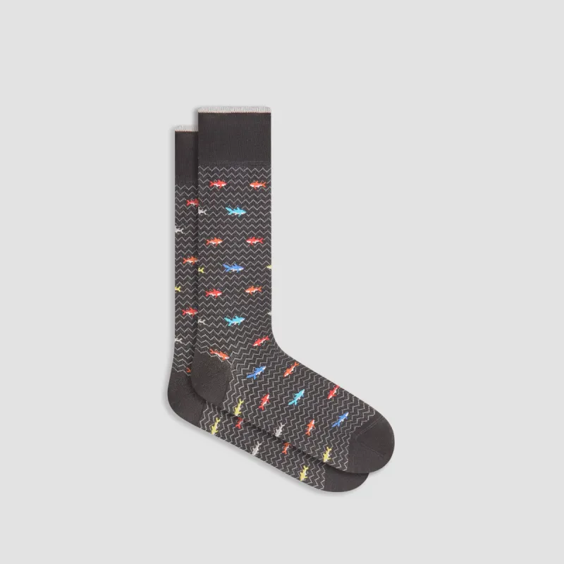 Sharks Mid-Calf Socks sold by Bugatchi