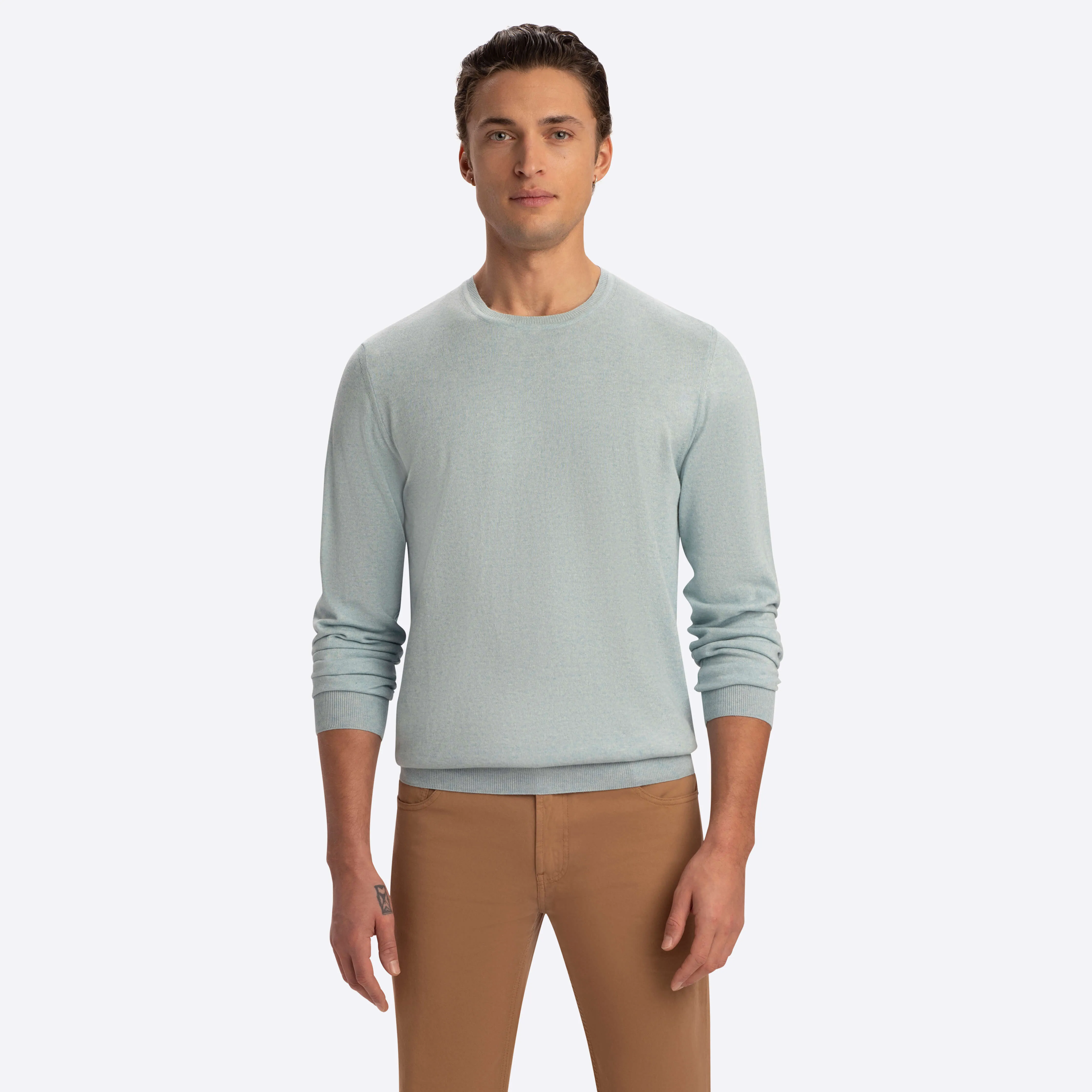 Heather Crew Neck Sweater sold by Bugatchi product image thumbnail 2