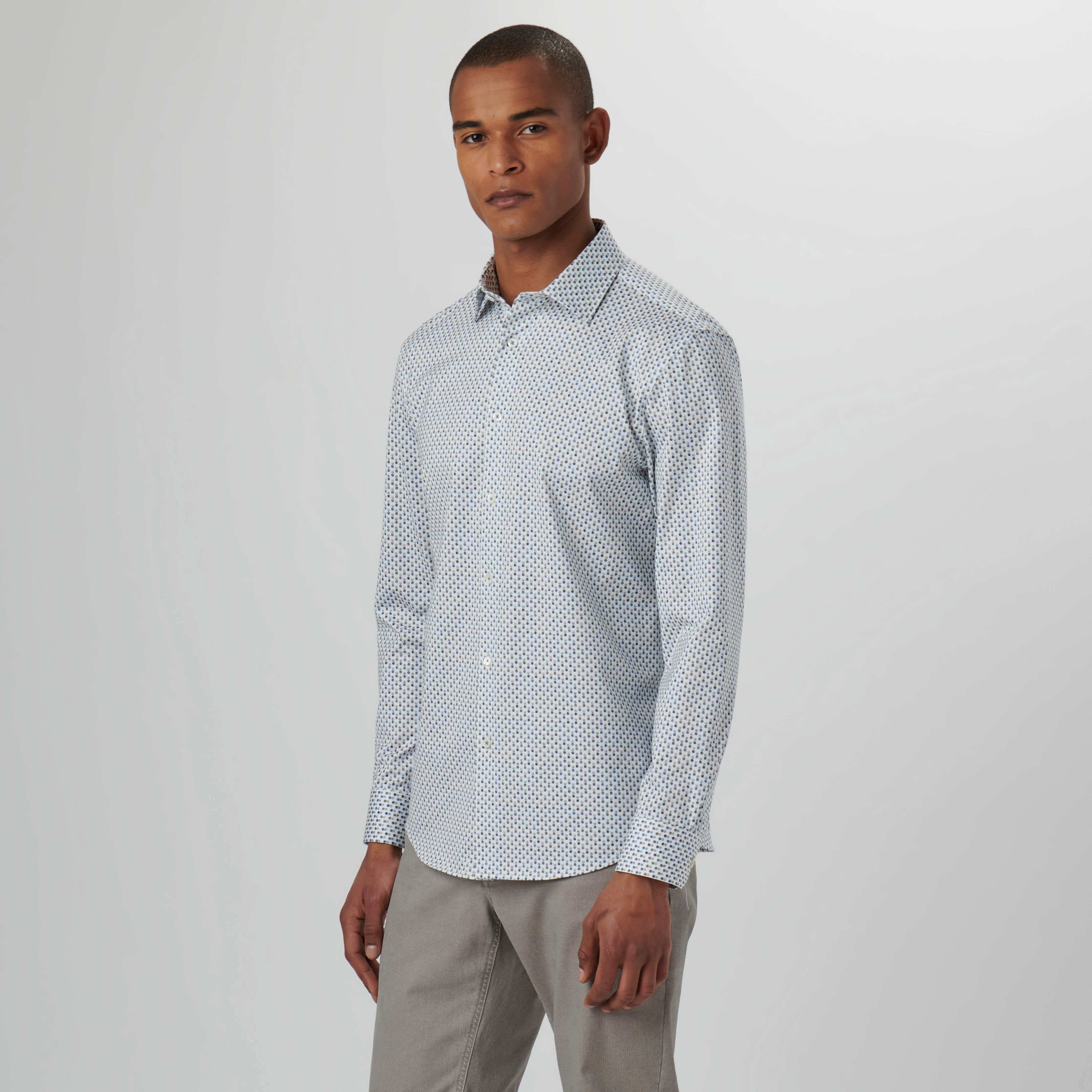 James Double Dot Print OoohCotton Shirt sold by Bugatchi product image thumbnail 3
