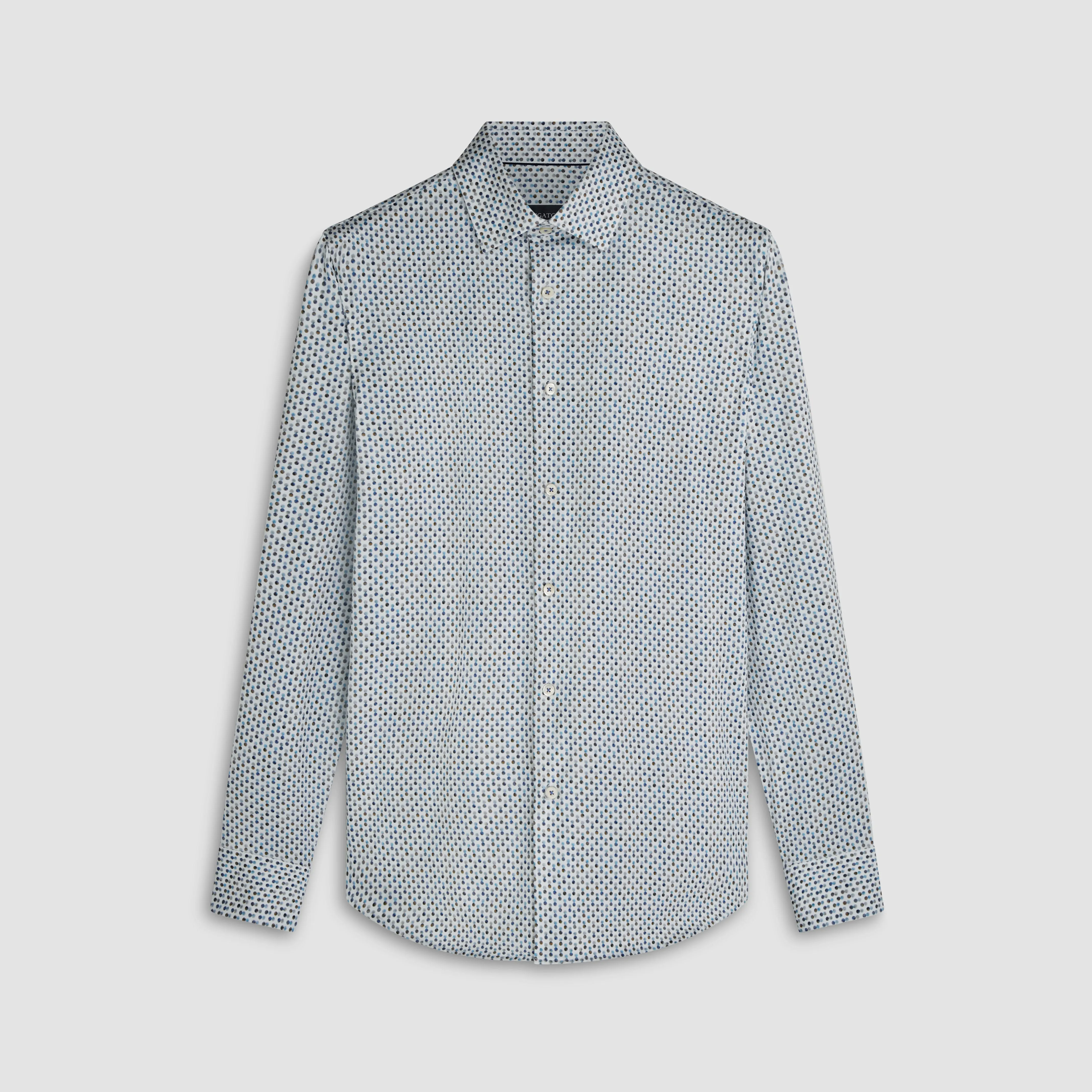 James Double Dot Print OoohCotton Shirt sold by Bugatchi