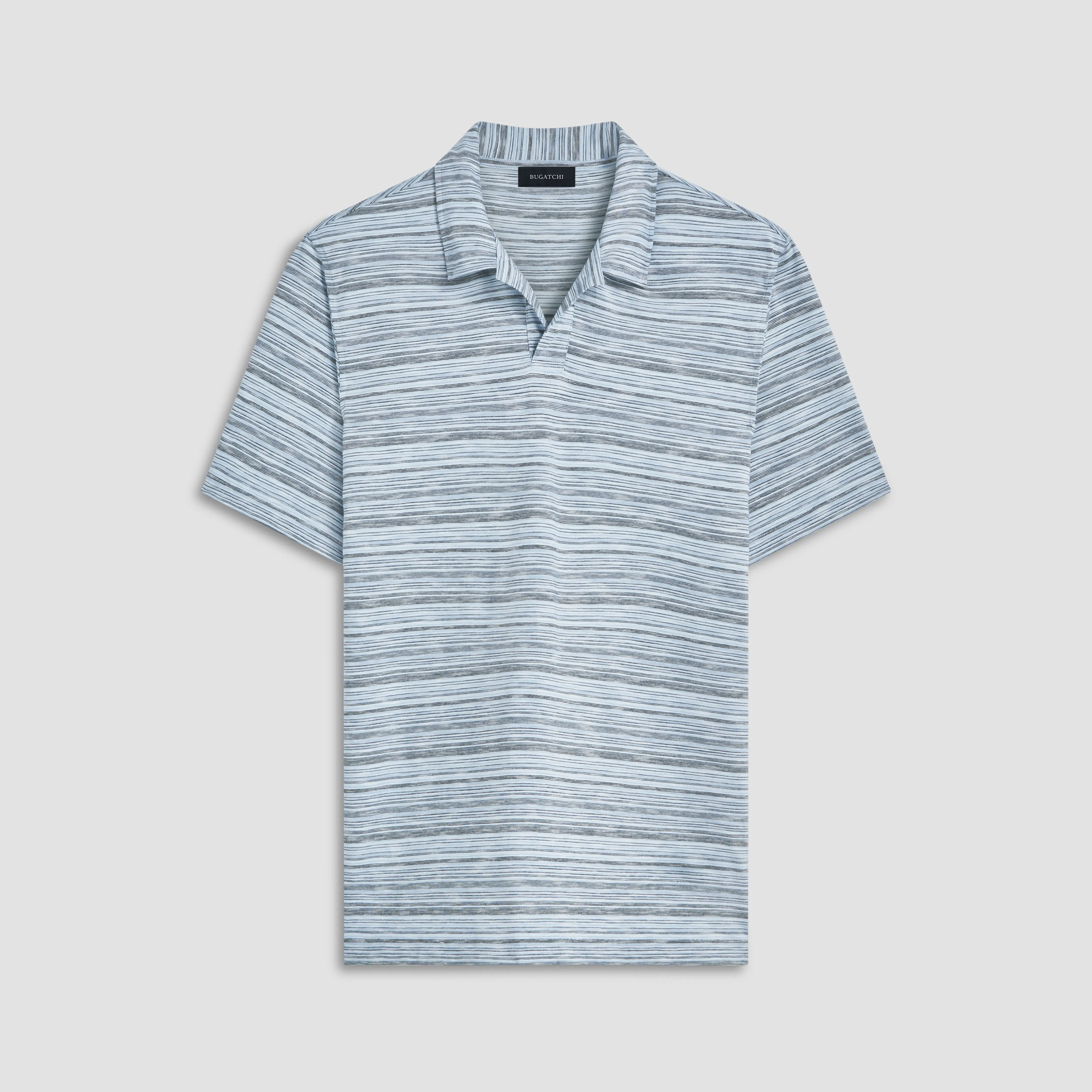 Striped Johnny Collar Polo sold by Bugatchi