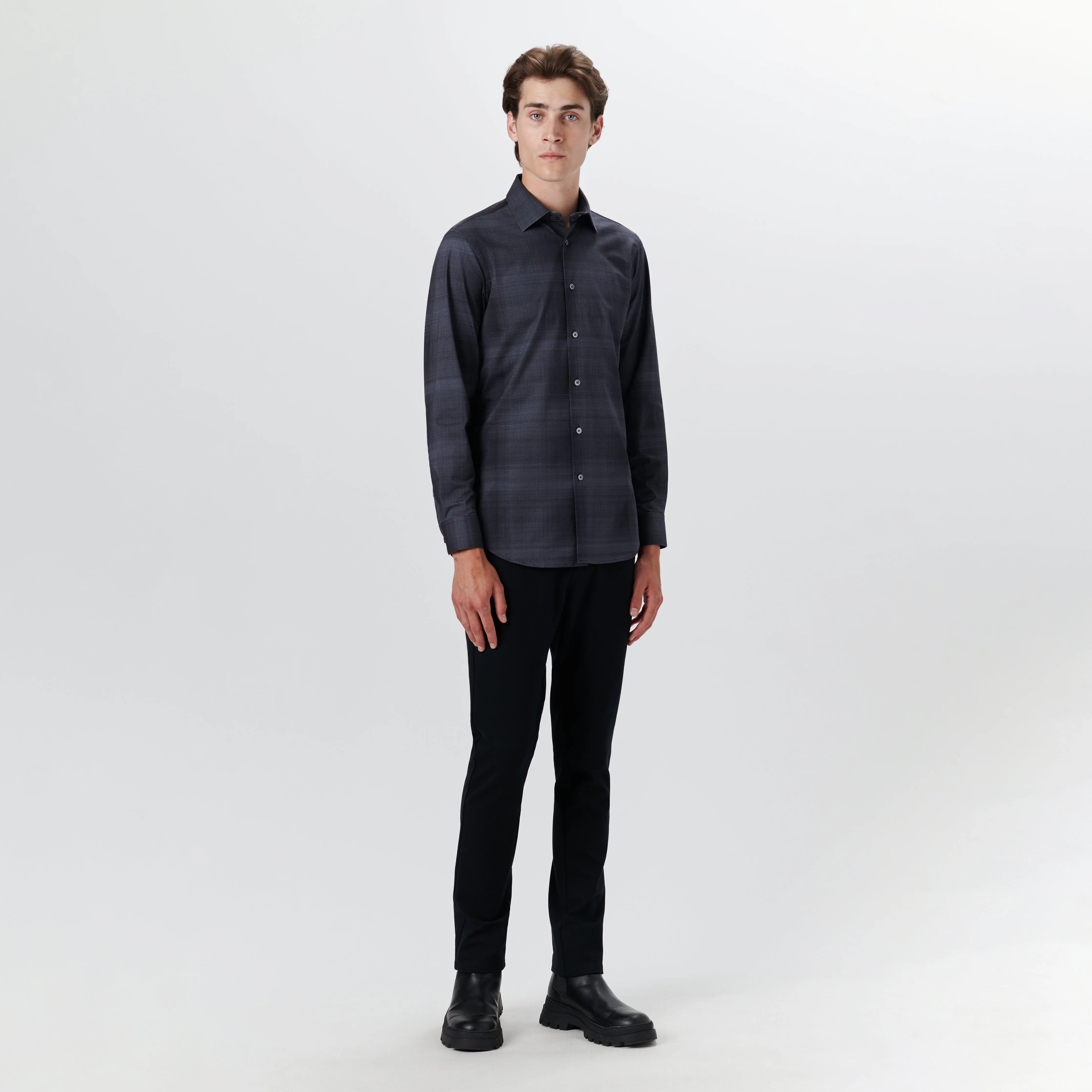 JAMES Plaid Check OoohCotton Shirt sold by Bugatchi product image thumbnail 5