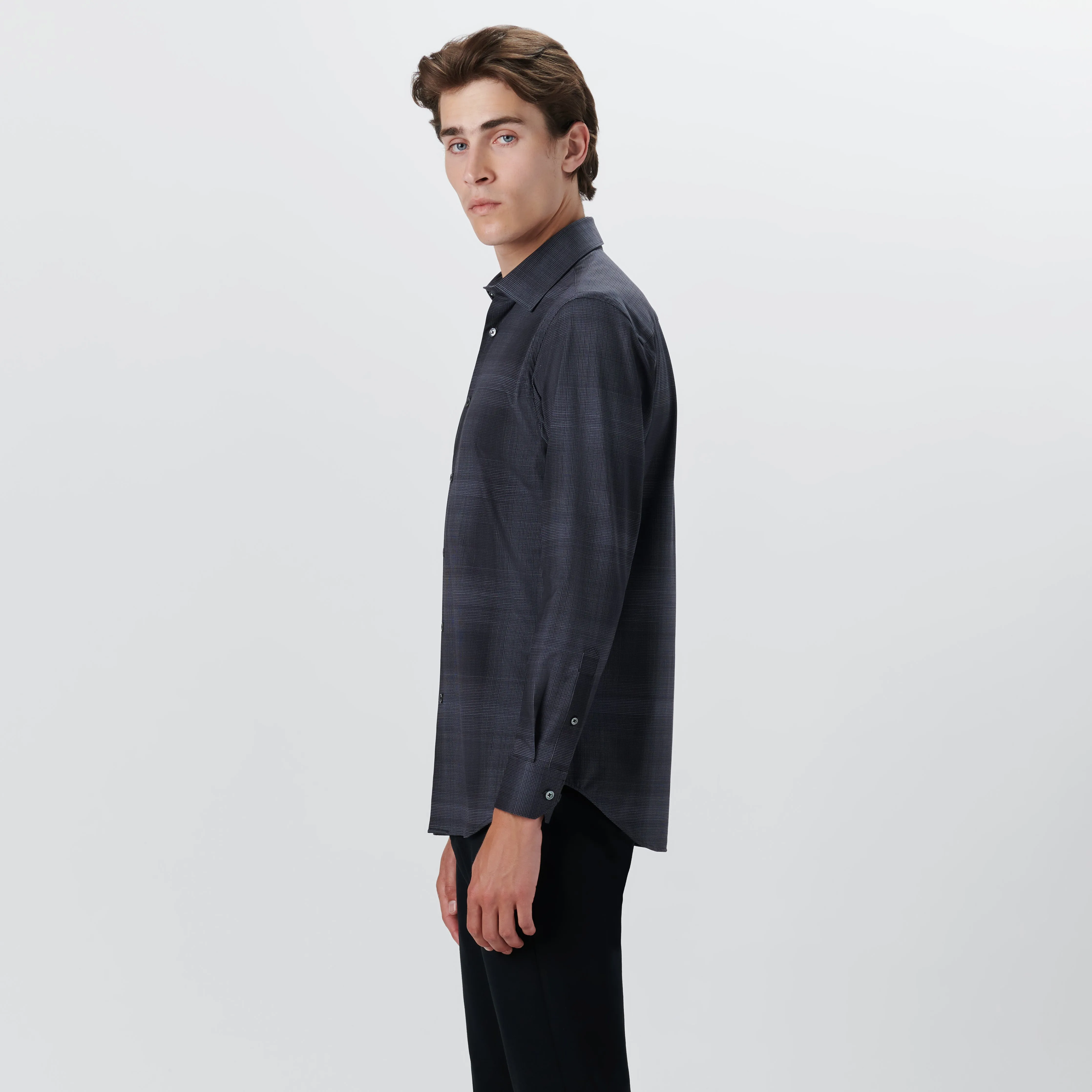 JAMES Plaid Check OoohCotton Shirt sold by Bugatchi product image thumbnail 3