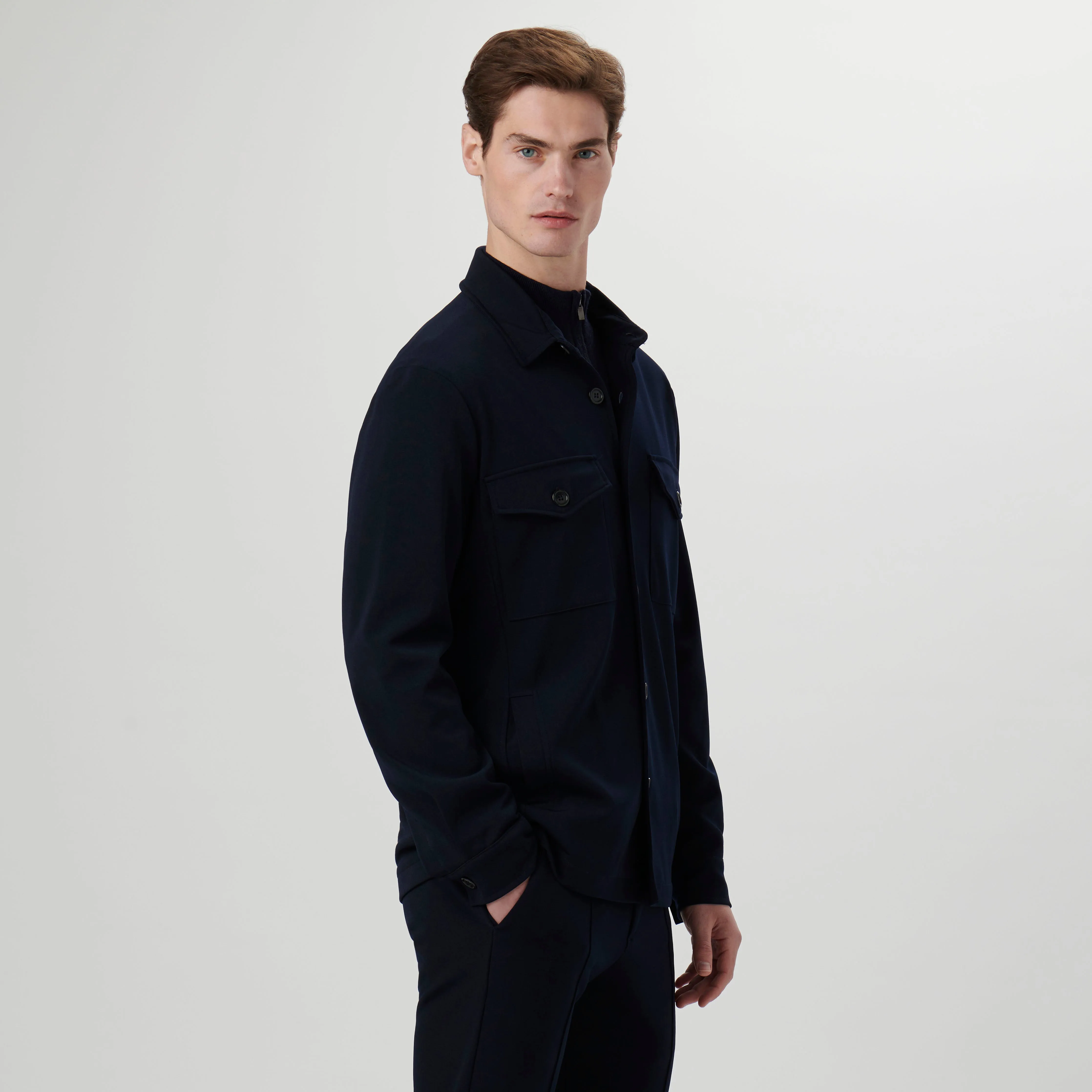 Knit Shirt Jacket sold by Bugatchi product image thumbnail 3