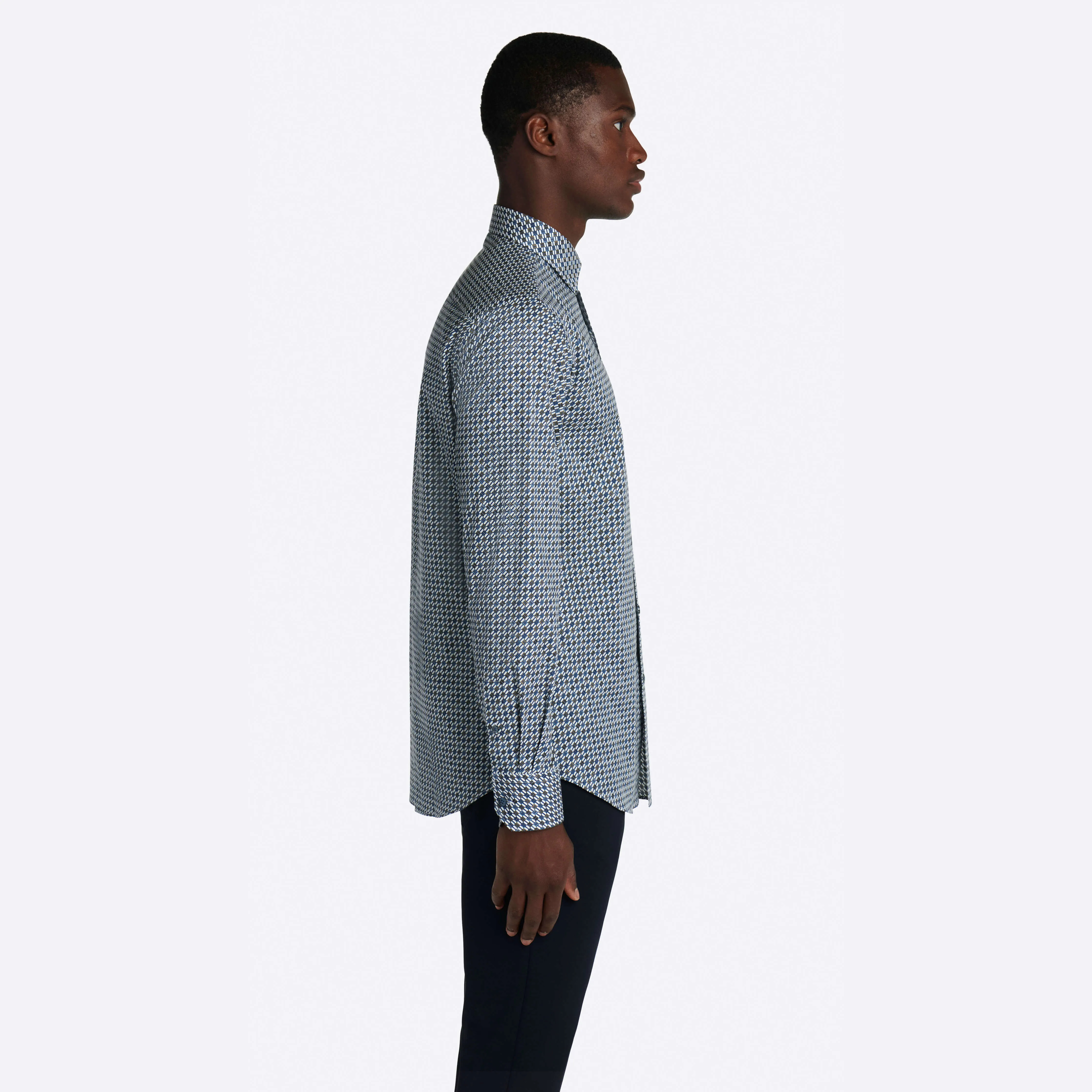 Geometric Print COMFORT STRETCH Cotton Shirt sold by Bugatchi product image thumbnail 4