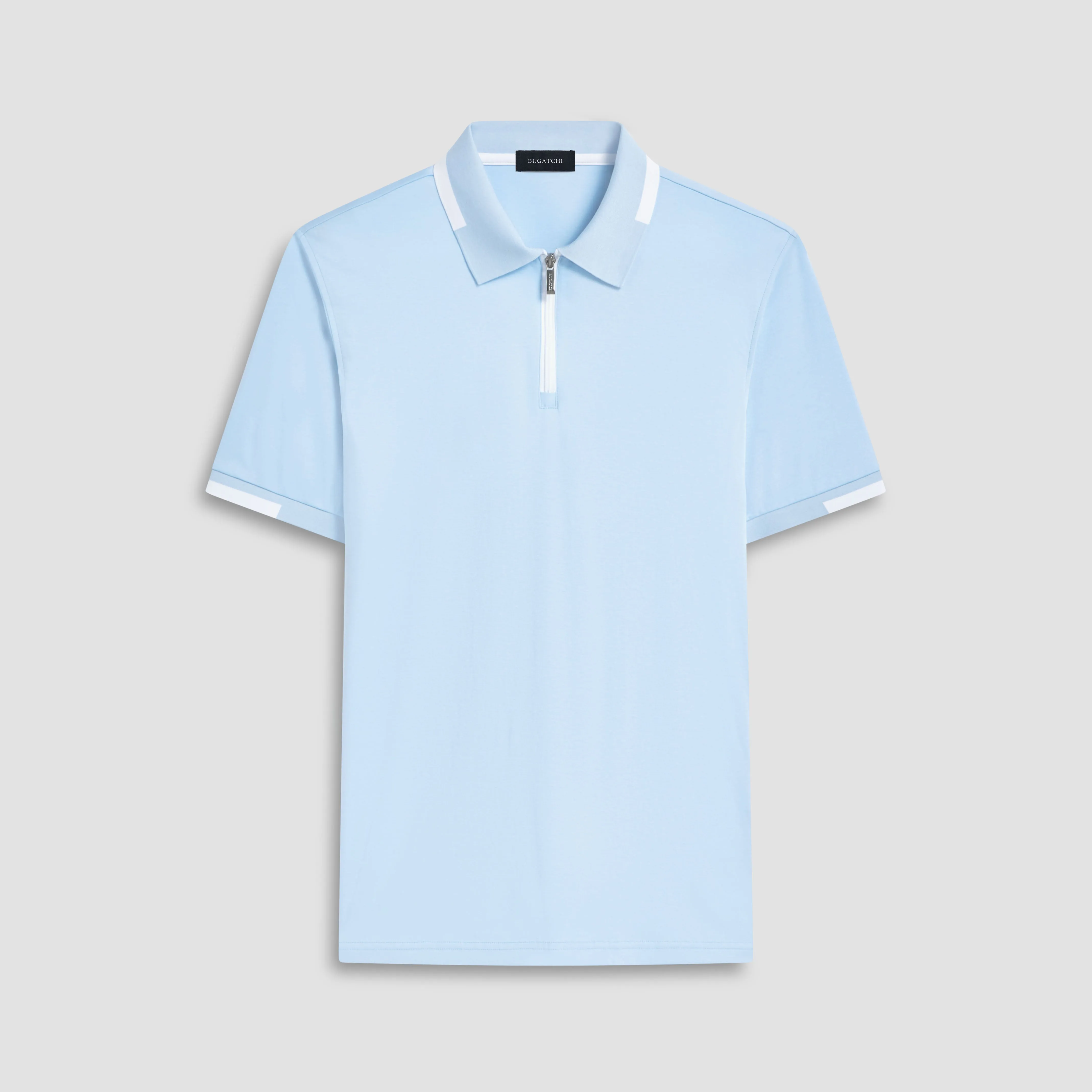Tipped Quarter Zip Polo sold by Bugatchi