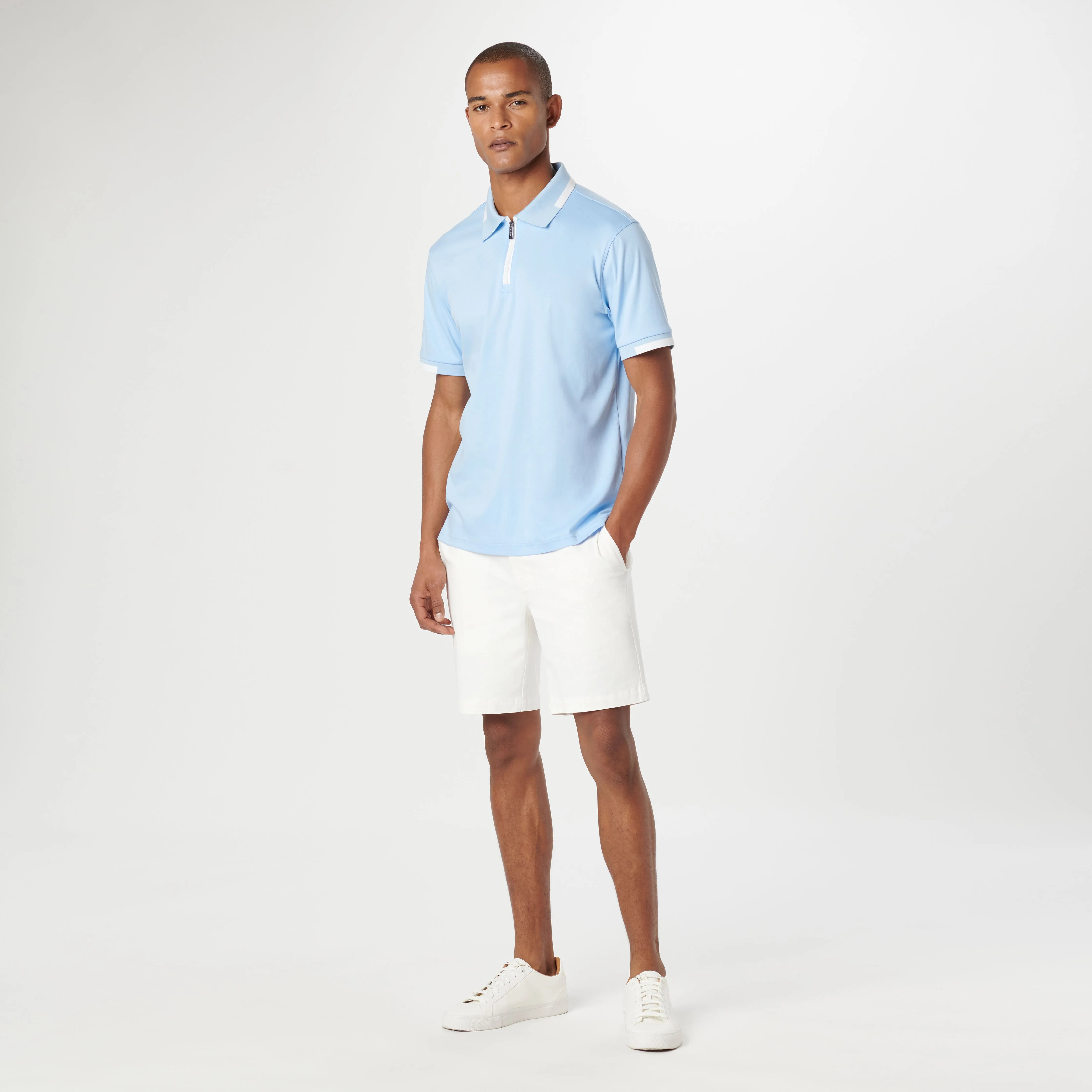 Tipped Quarter Zip Polo sold by Bugatchi product image thumbnail 5