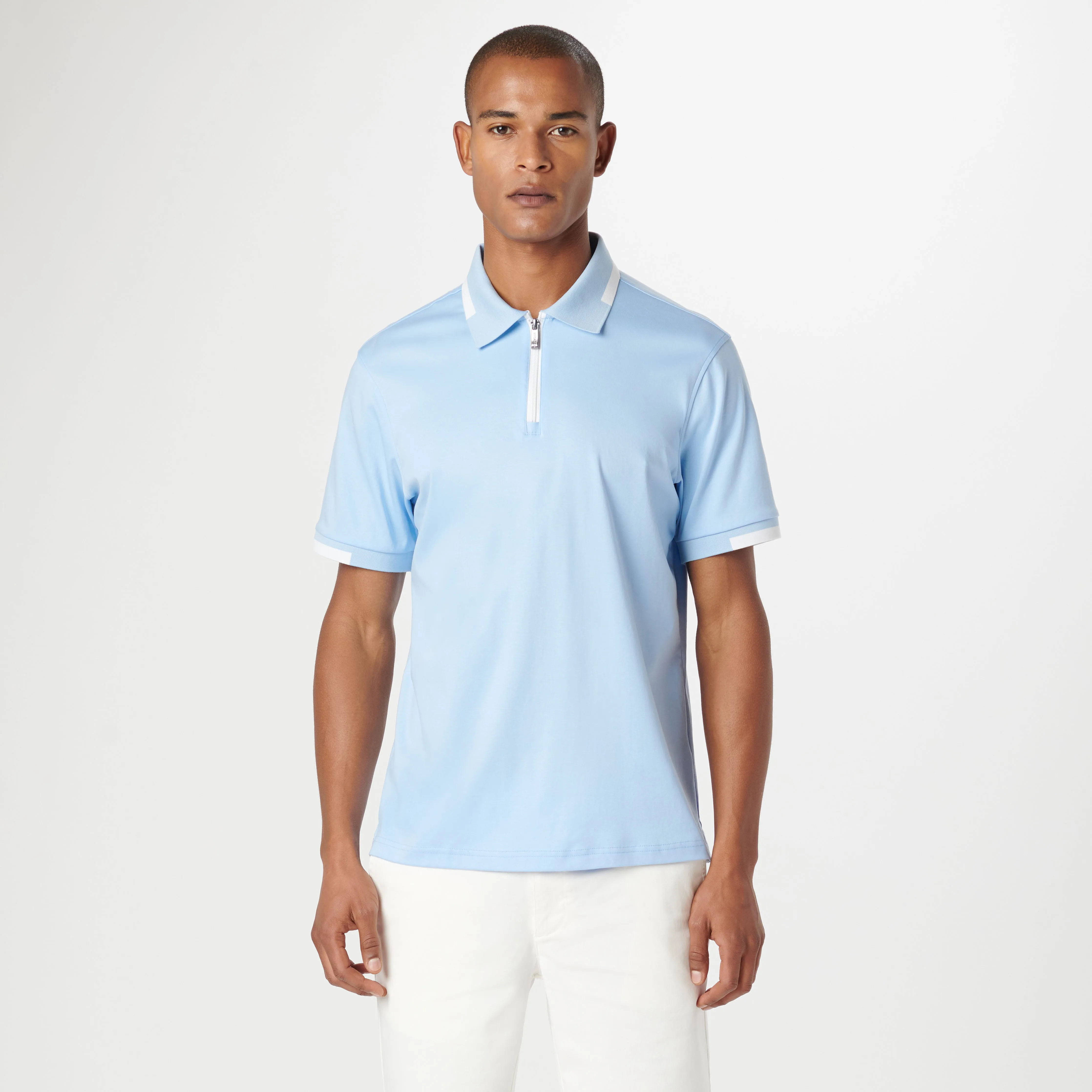 Tipped Quarter Zip Polo sold by Bugatchi product image thumbnail 2