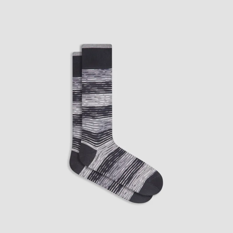 Heather Striped Mid-Calf Socks sold by Bugatchi