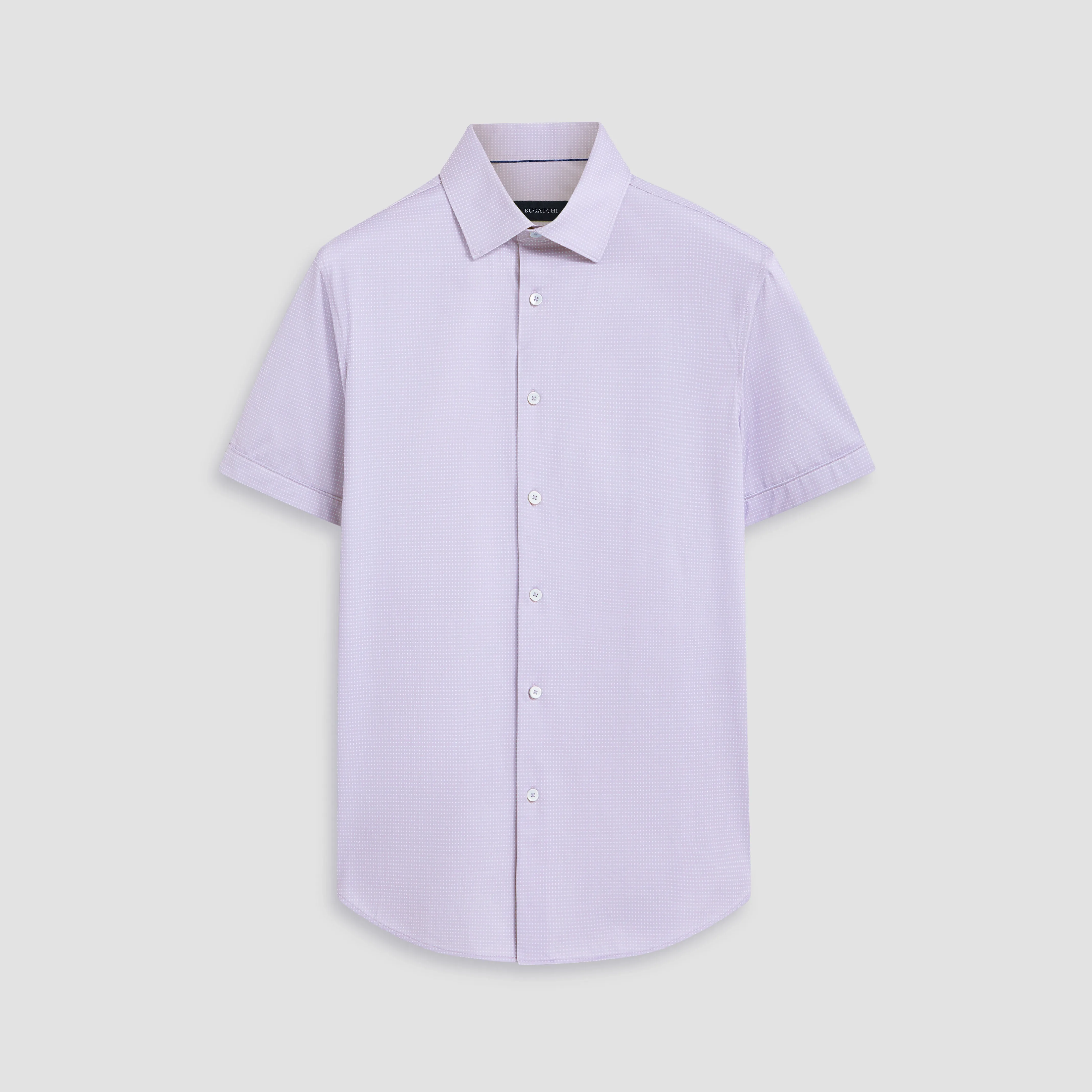 Miles Pin Dot OoohCotton Short Sleeve Shirt sold by Bugatchi