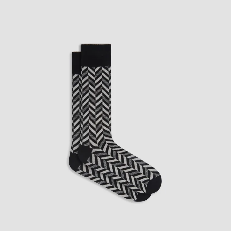 Herringbone Mid-Calf Socks sold by Bugatchi