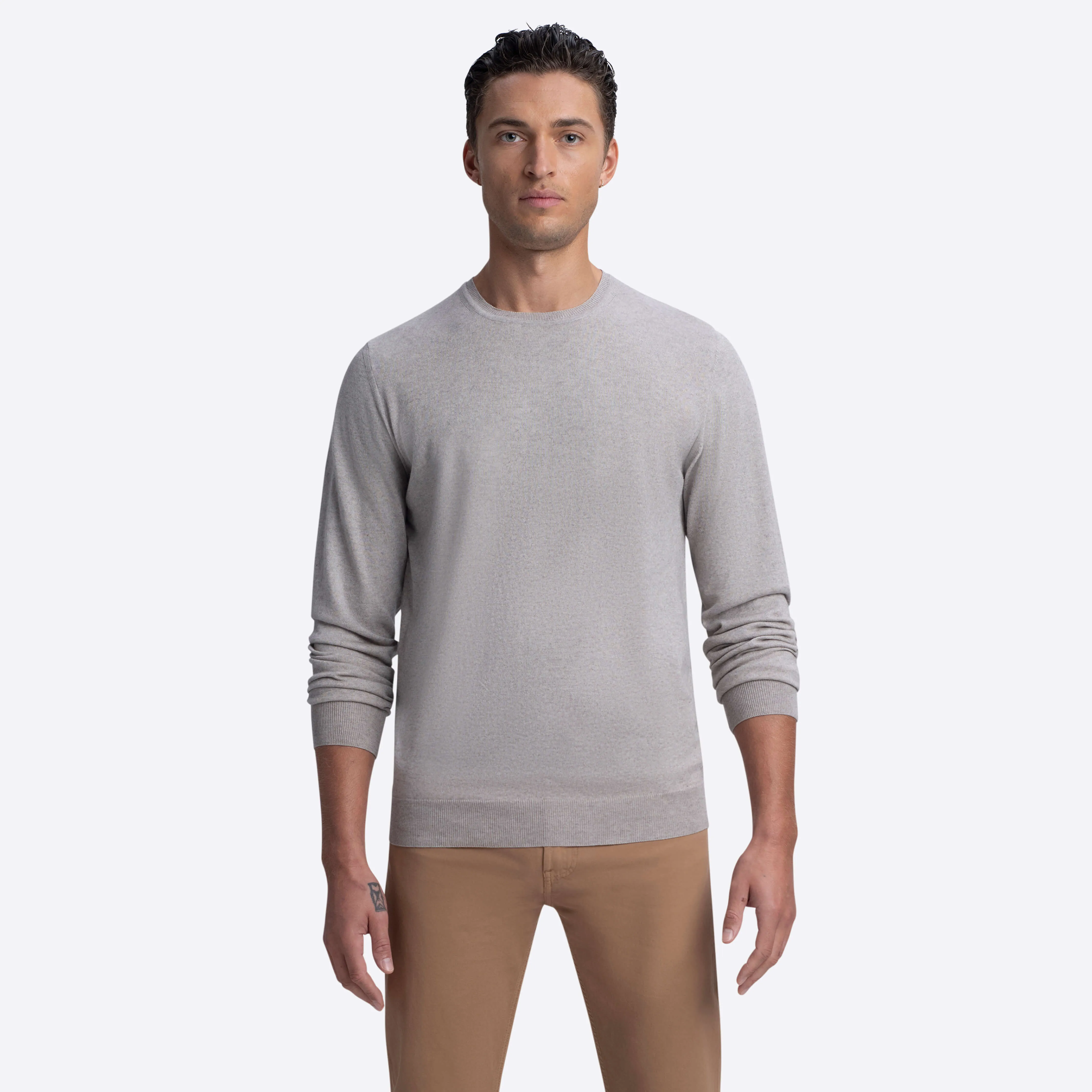 Heather Crew Neck Sweater sold by Bugatchi product image thumbnail 2