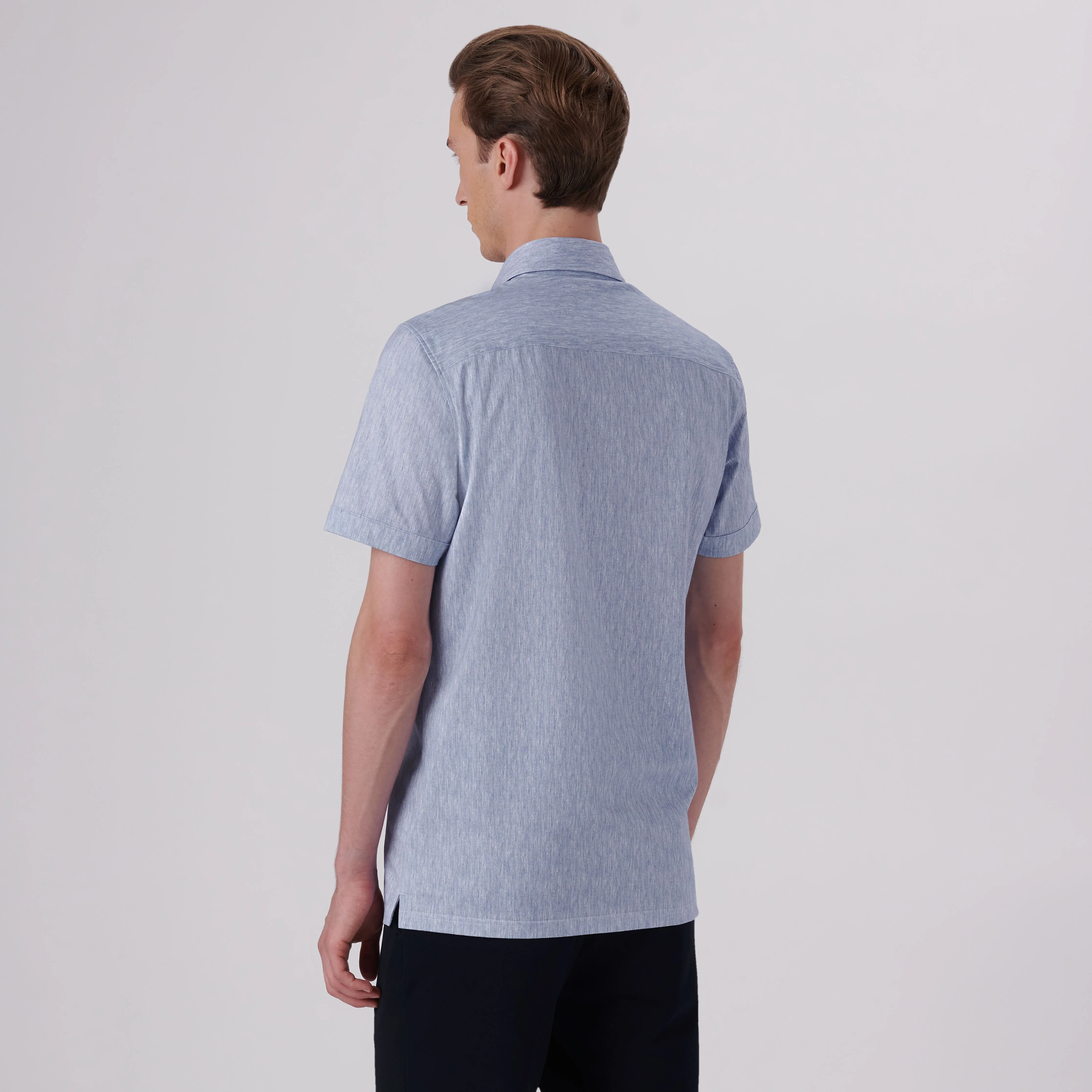 Milo Marled Print OoohCotton Short Sleeve Shirt sold by Bugatchi product image thumbnail 4