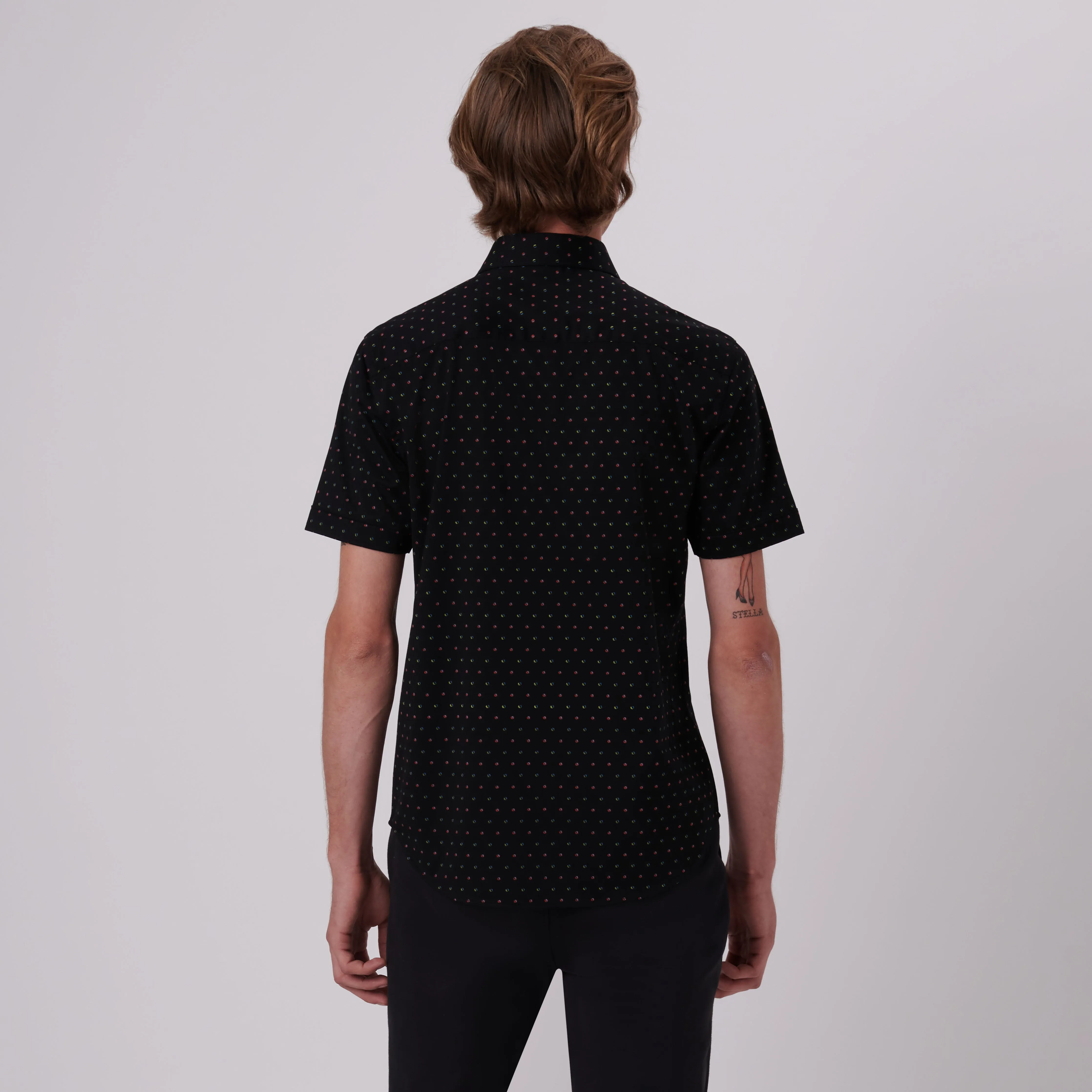Miles Abstract Print OoohCotton Short Sleeve Shirt sold by Bugatchi product image thumbnail 4