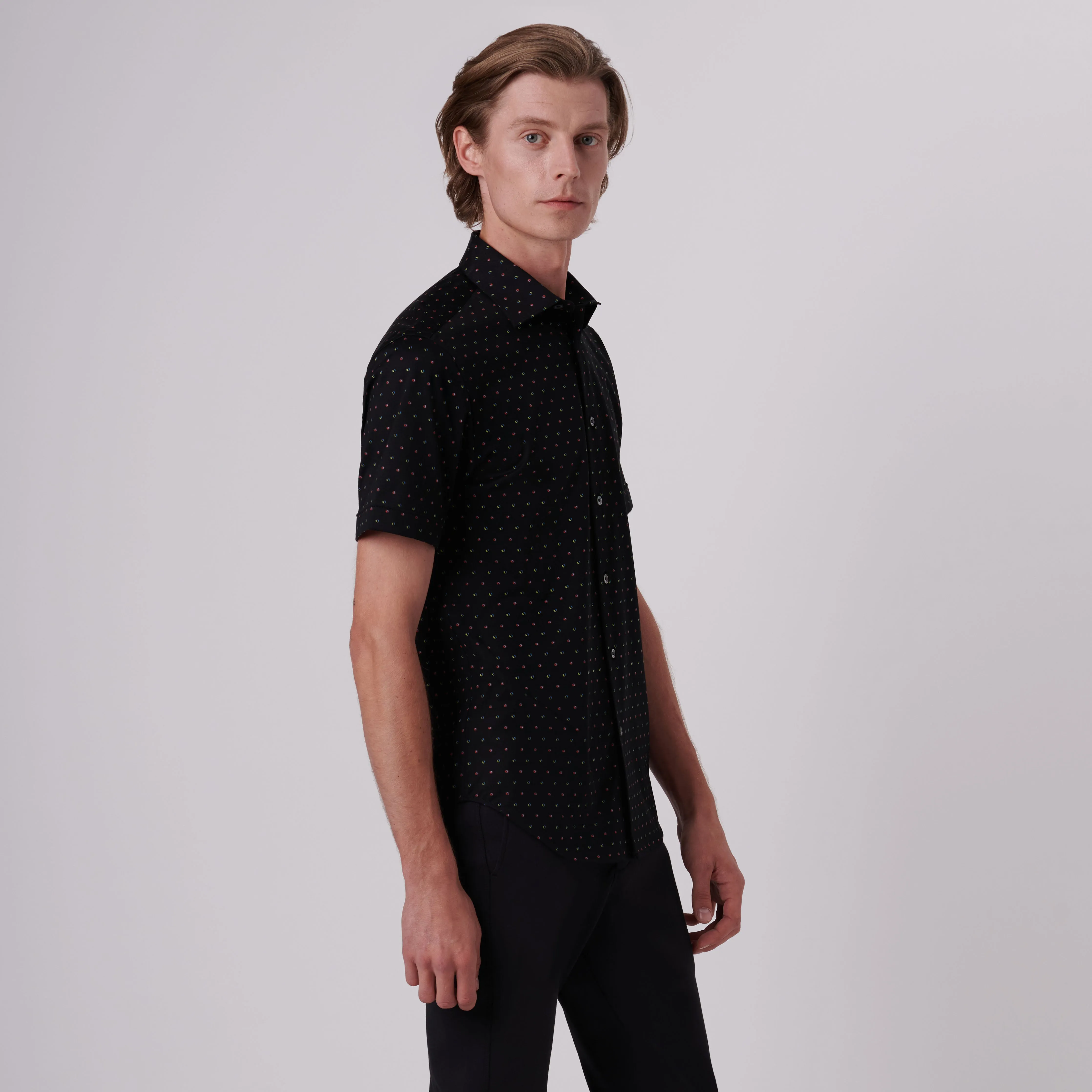 Miles Abstract Print OoohCotton Short Sleeve Shirt sold by Bugatchi product image thumbnail 3