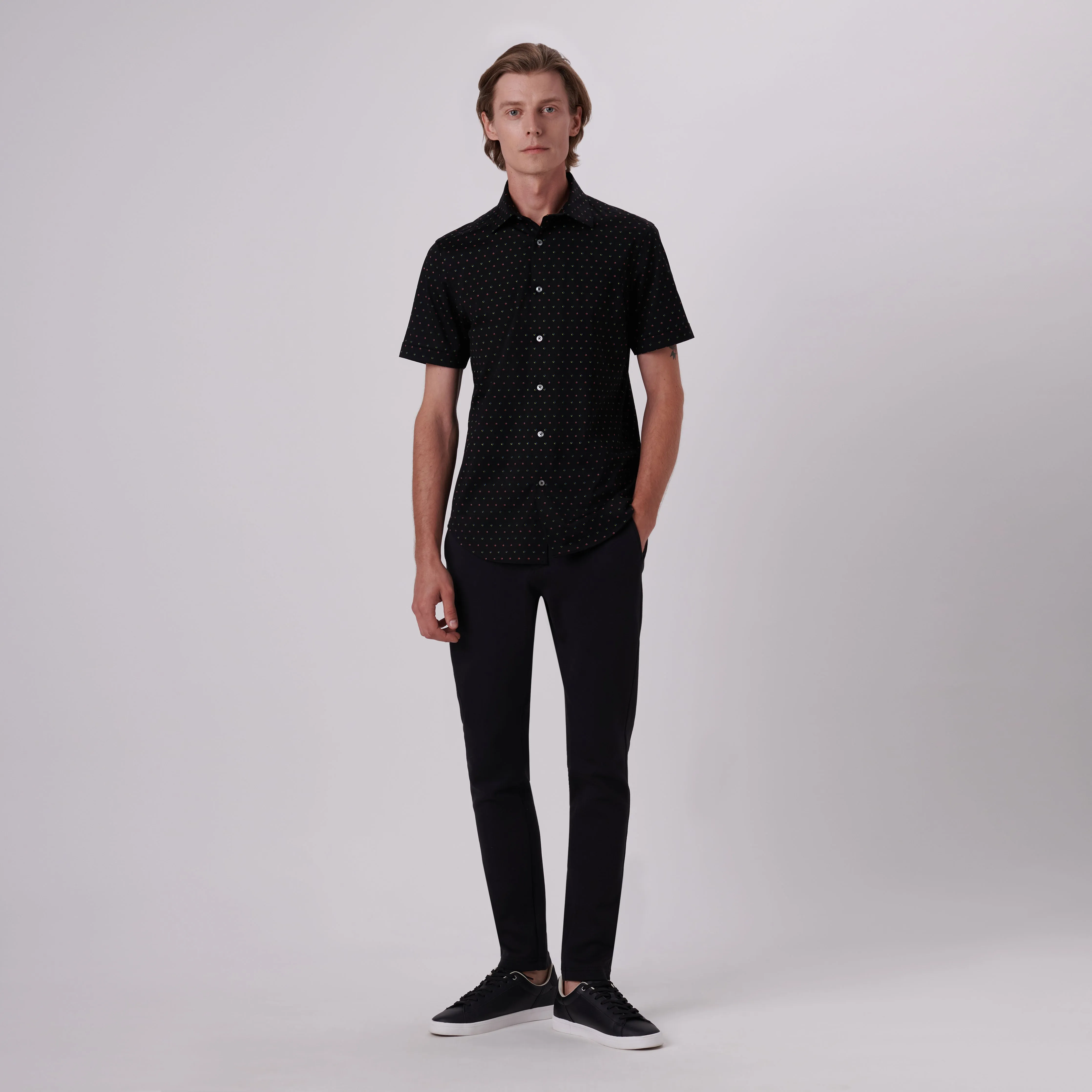 Miles Abstract Print OoohCotton Short Sleeve Shirt sold by Bugatchi product image thumbnail 5