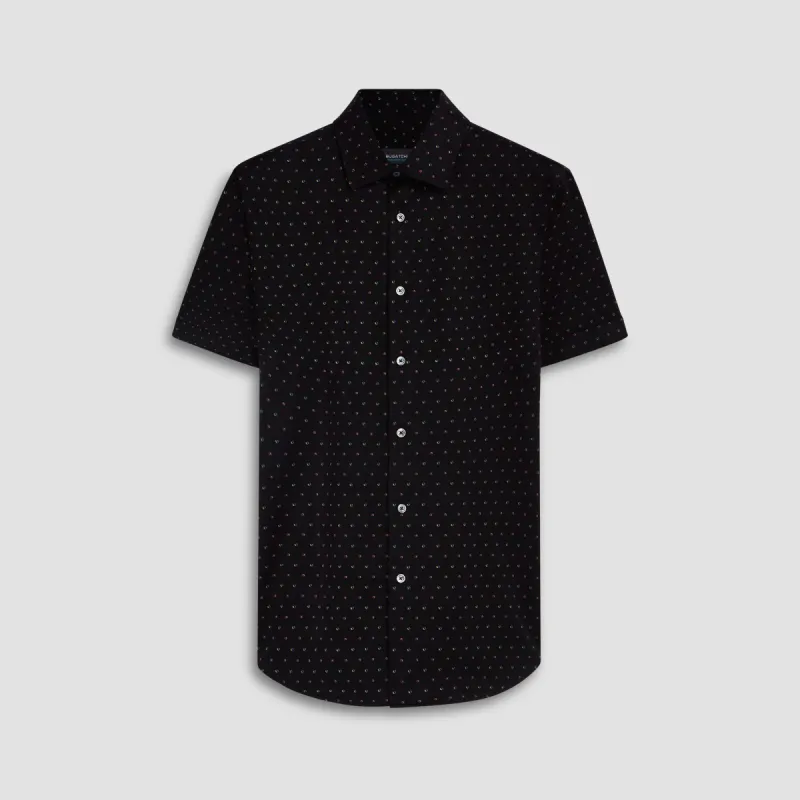 Miles Abstract Print OoohCotton Short Sleeve Shirt sold by Bugatchi